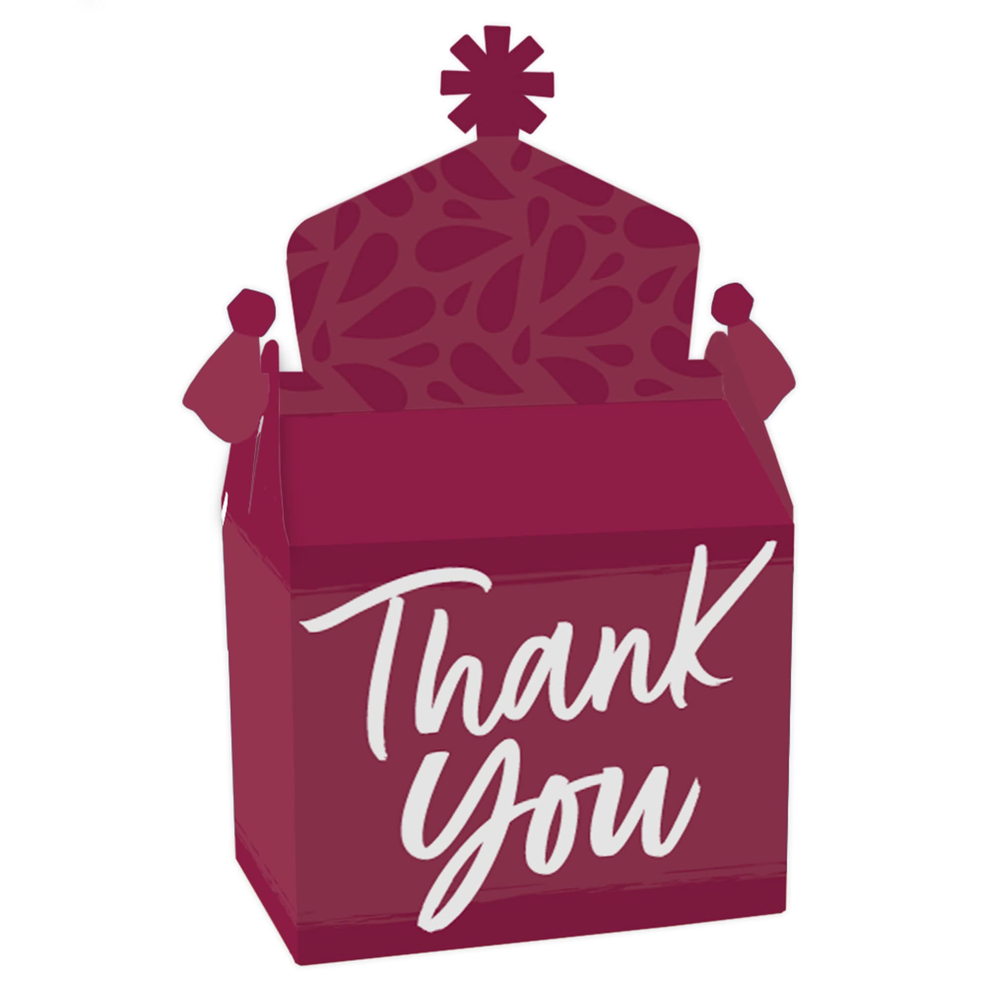 Elegant Burgundy Treat Box Party Favors - Set of 12 Goodie Gable Boxes for Weddings, Baby Showers & Special Events