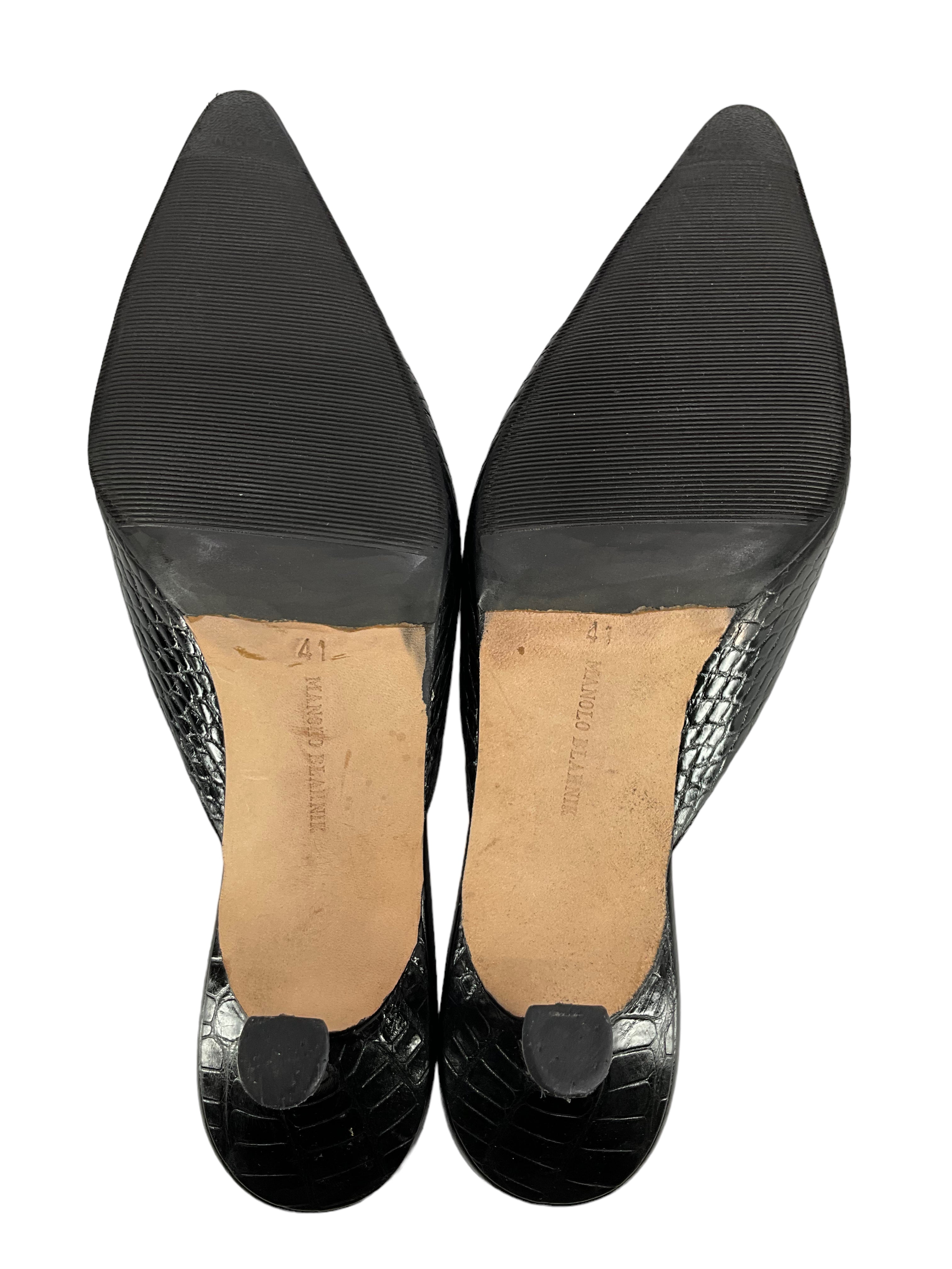 Manolo Blahnik Genuine Alligator Leather Mules Women's Size 11 - Luxury Designer Shoes for Parties, Weddings & Special Occasions