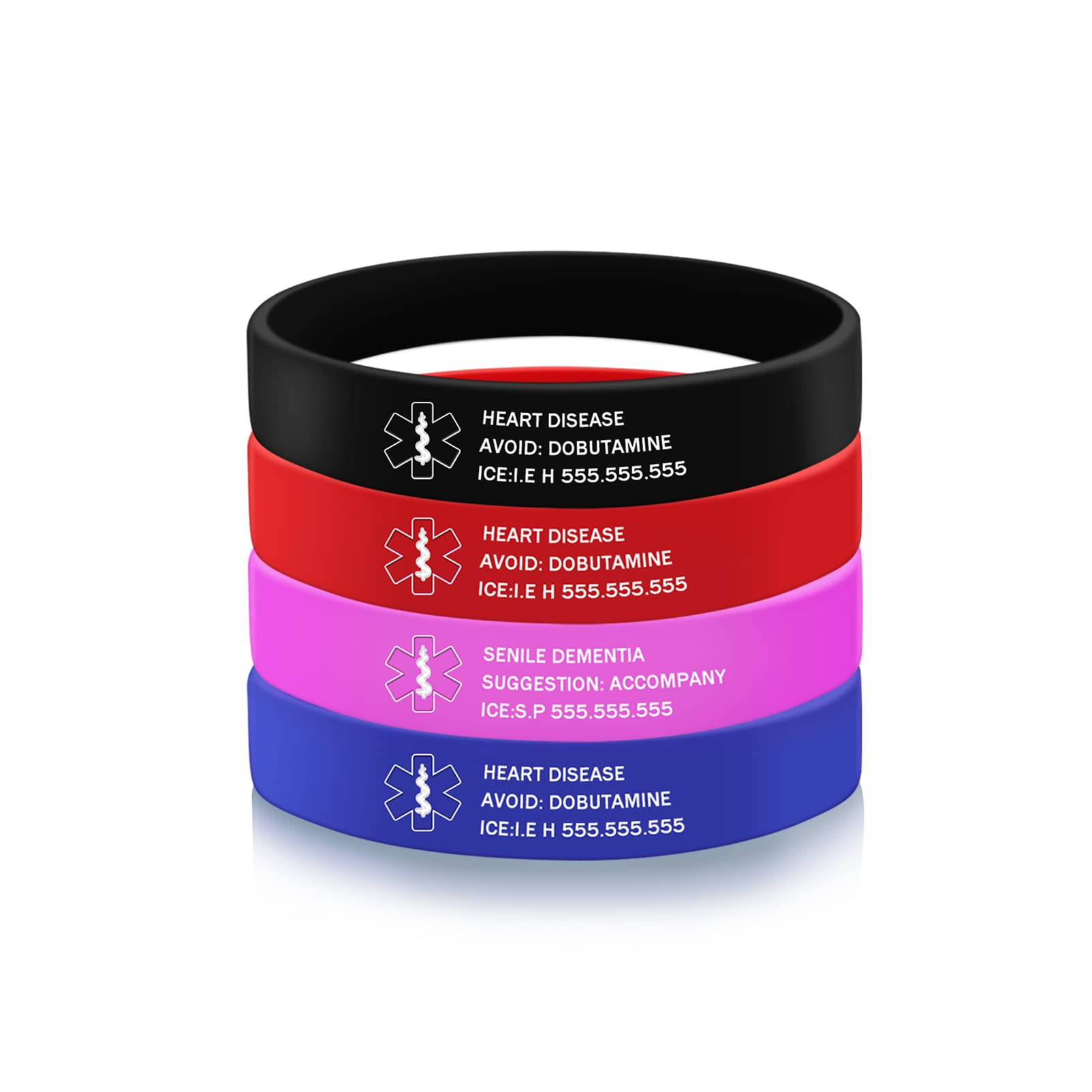 BAUMA AUTO Medical Alert ID Bracelet - Personalized Engraved Waterproof Emergency Wristband for Men & Women | Durable Silicone in Multiple Colors | Ideal for Allergies, Diabetes & Emergency Situations