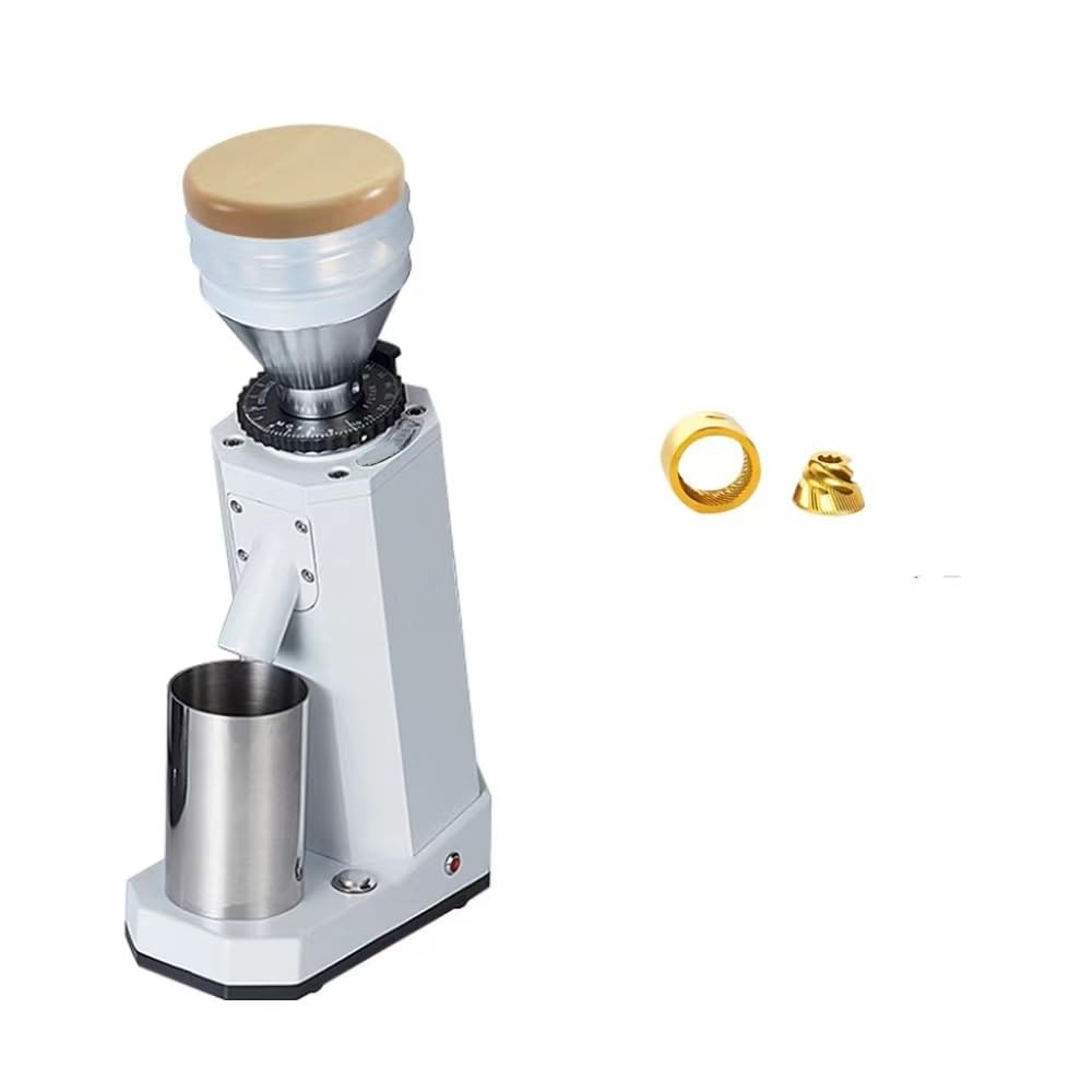 Premium Titanium Electric Coffee Grinder with Metal Burr & Grain Hopper - Compact Espresso Grinder for Home & Cafe Use - 110-220V (WA Cylinder TT Burr, CN/UK 220V-240V) - Perfect for Fresh Coffee Beans, Espresso Machines & Barista Setup