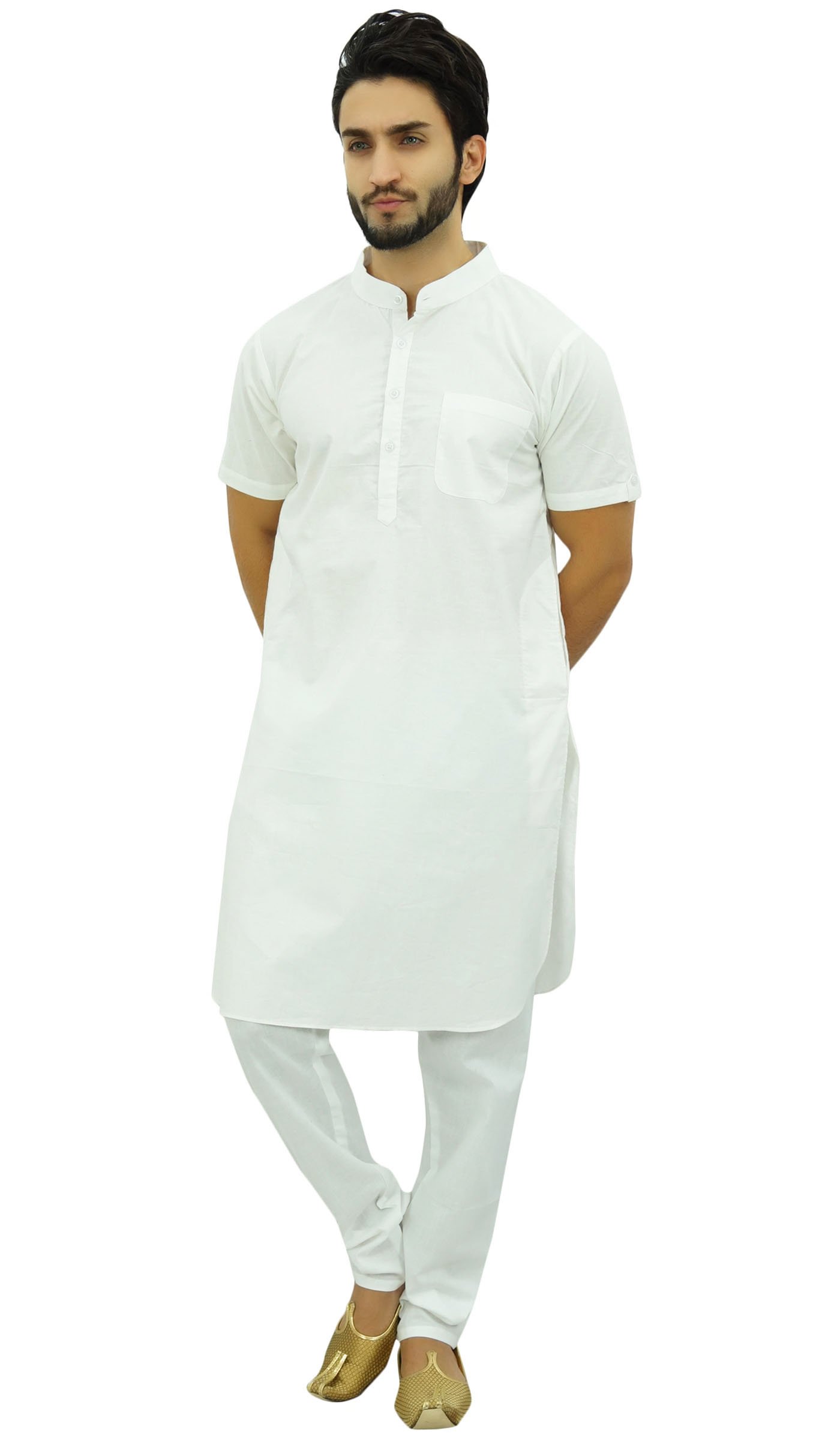 Atasi Men's Ethnic Kurta Pajama Set - Traditional Indian Collar Punjabi Long Shirt for Casual Wear | Perfect for Festivals, Weddings & Cultural Events