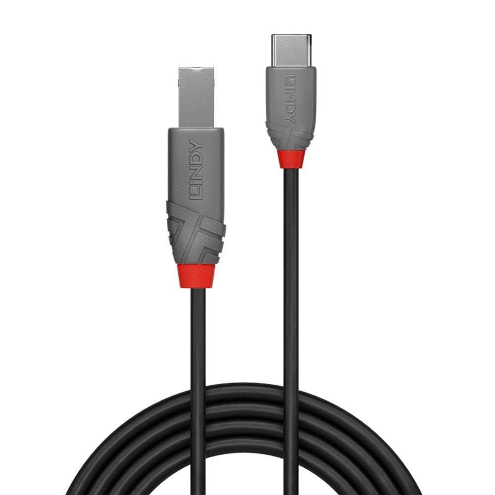 LINDY 1m USB 2.0 Type C to B Cable for Printer & Scanner - Office Use
