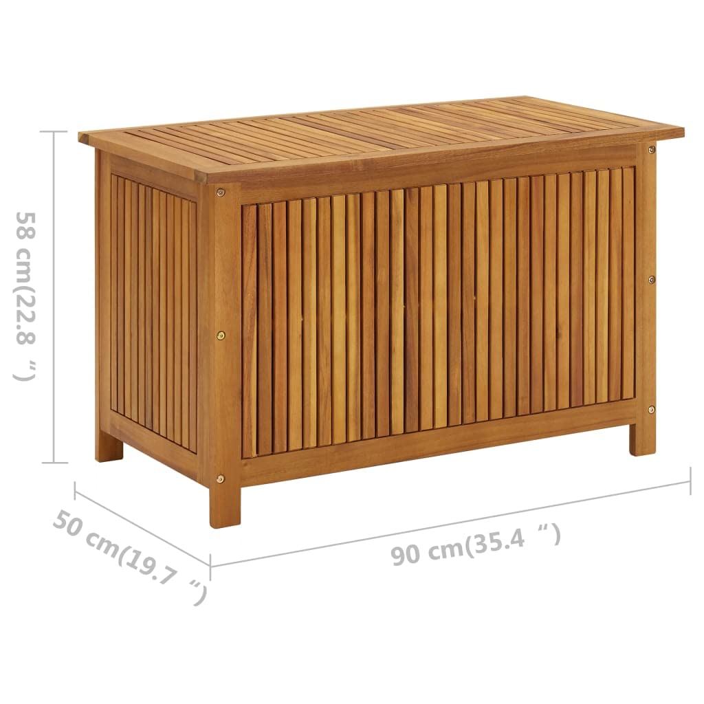 Premium Acacia Wood Outdoor Storage Box 35.4