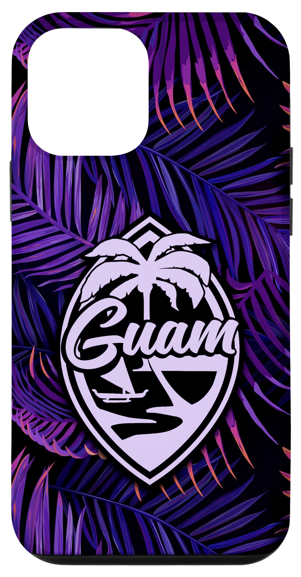 iPhone 12 Mini Colorful Tropical Palm Guam Case - Durable Protective Phone Cover with Vibrant Island Design - Perfect for Beach Vacations, Summer Outings & Tropical Travel