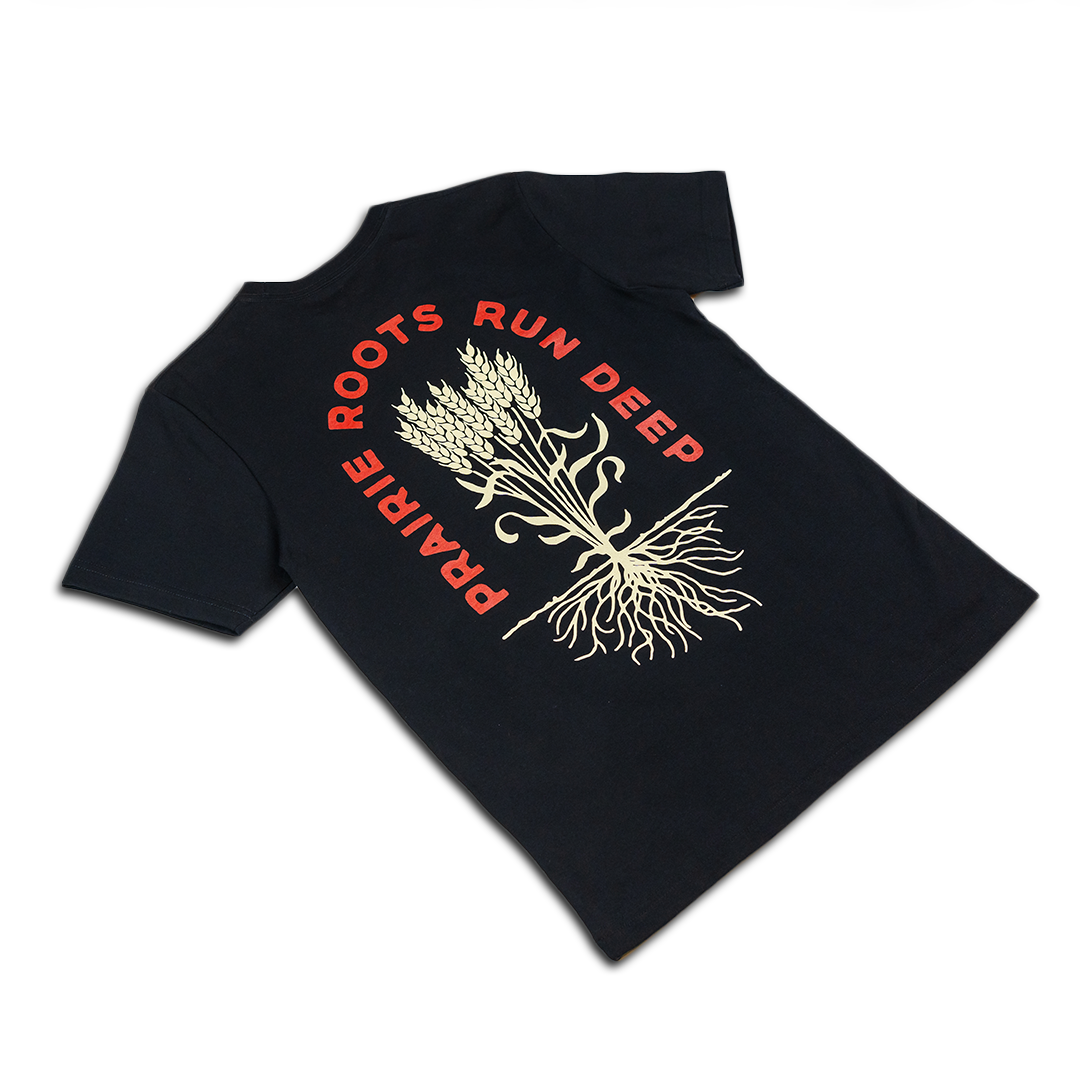 Prairie Roots Premium Cotton T-Shirt for Men & Women - Soft & Comfortable Black Tee - Perfect for Casual Wear, Outdoors & Everyday Use