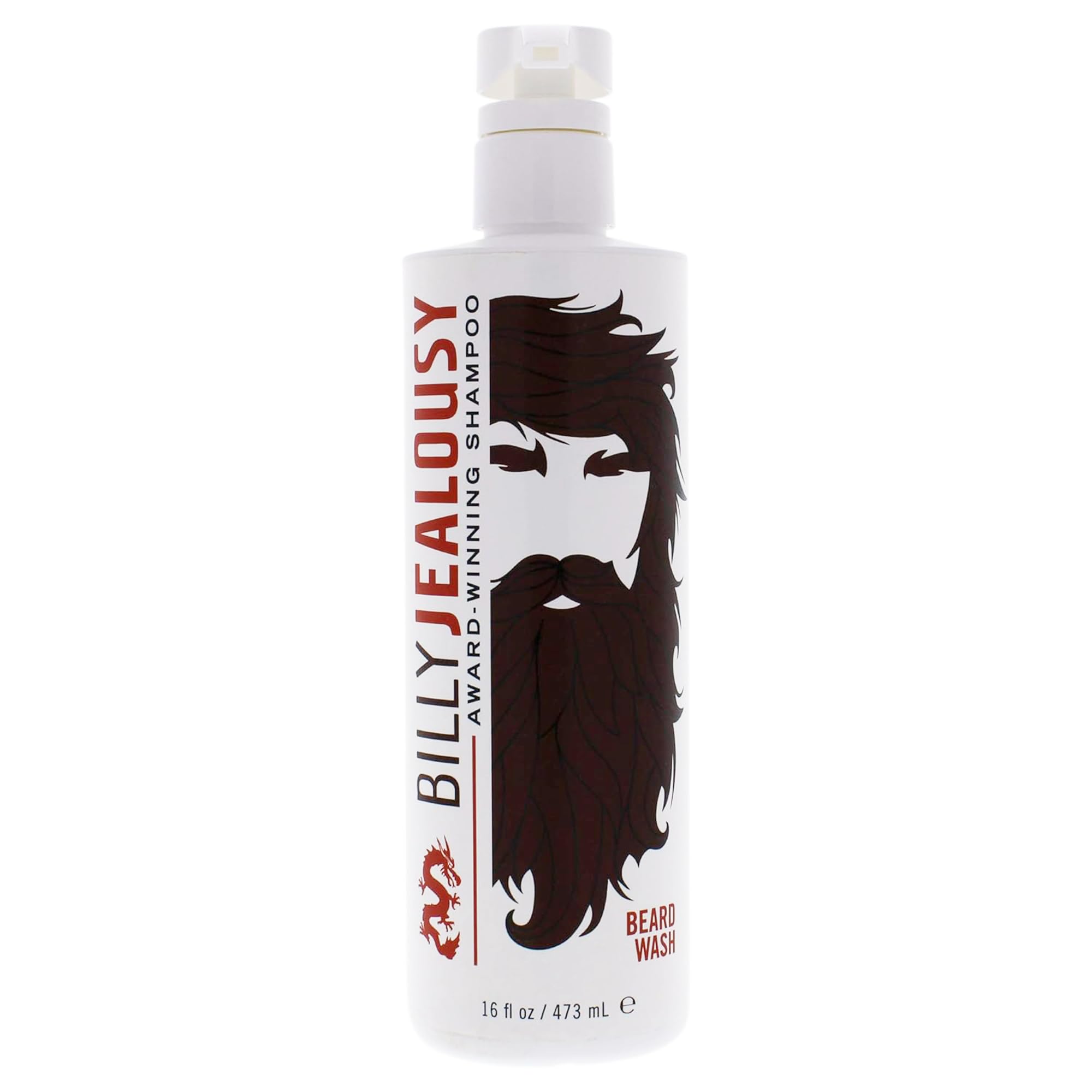 Billy Jealousy Beard Wash Shampoo for Men - 16 fl oz Natural Beard Cleanser with Moisturizing Formula - Perfect for Daily Grooming & Softening Facial Hair
