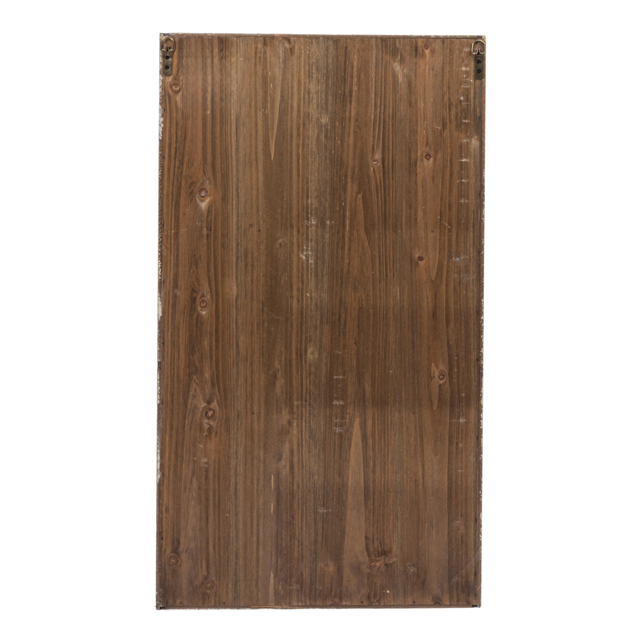 Antique White Wood Wall Shelf Cabinet with 3 Shelves - Rustic Farmhouse Decor for Living Room, Bathroom & Kitchen Storage