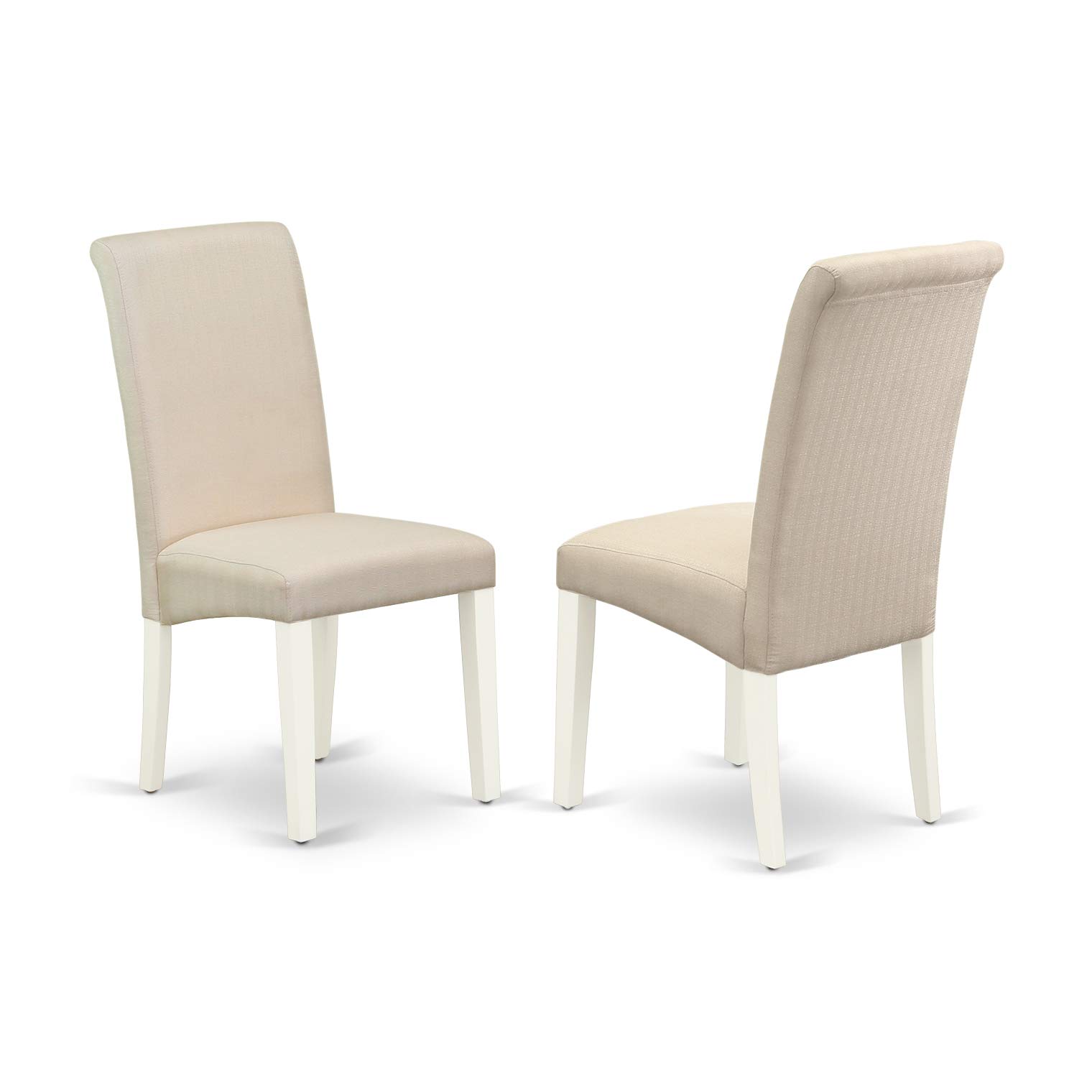 East West Furniture NDBA3-LWH-01 3-Piece Small Space Dinette Set with Drop-Leaf Rectangle Dining Table & 2 Cream Linen Upholstered Chairs, 30x48 Inch, Linen White - Perfect for Apartments, Breakfast Nooks & Cozy Dining Areas