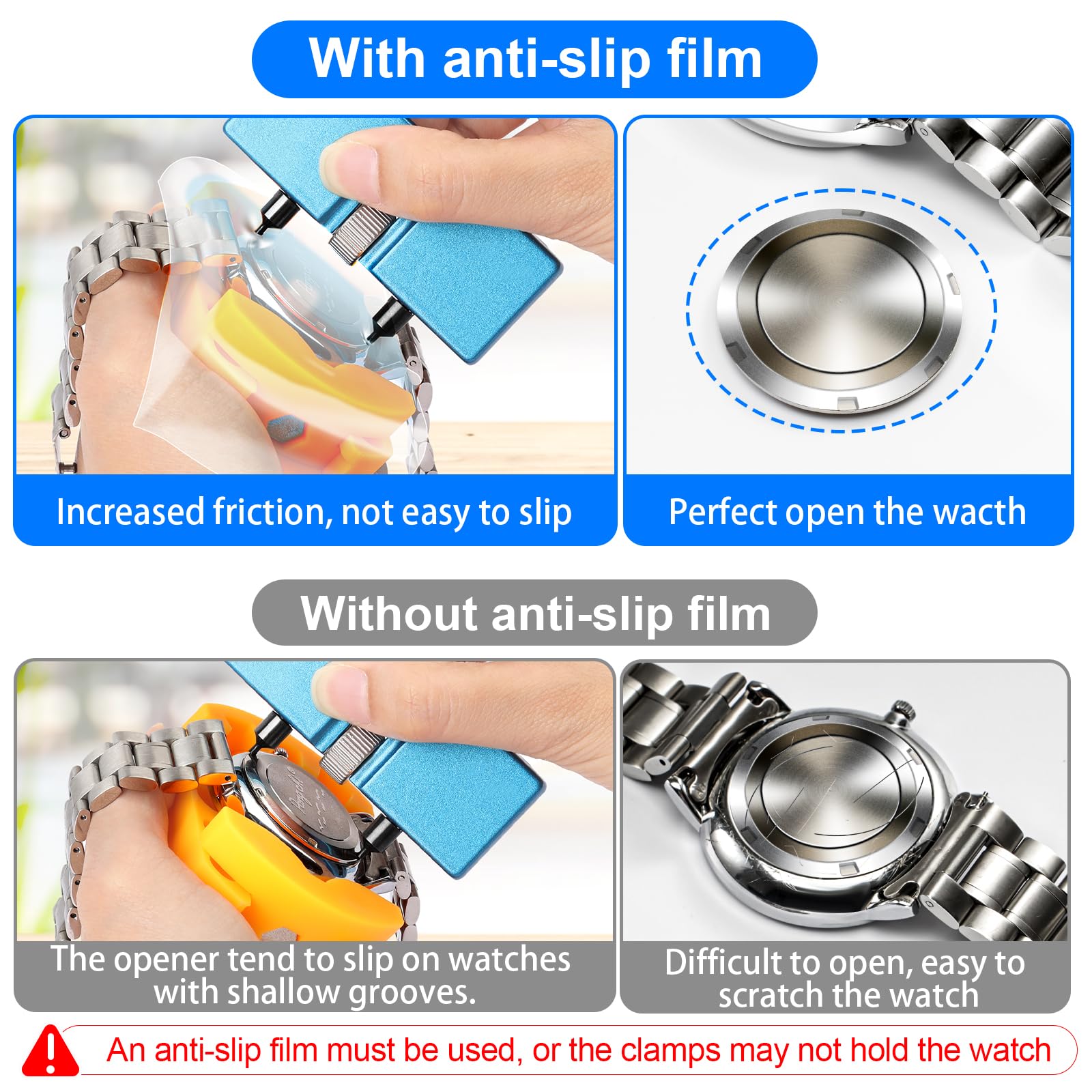 JOREST Watch Battery Tool Kit - Watch Wrench & Back Remover for Grooved Watches | DIY Watch Repair