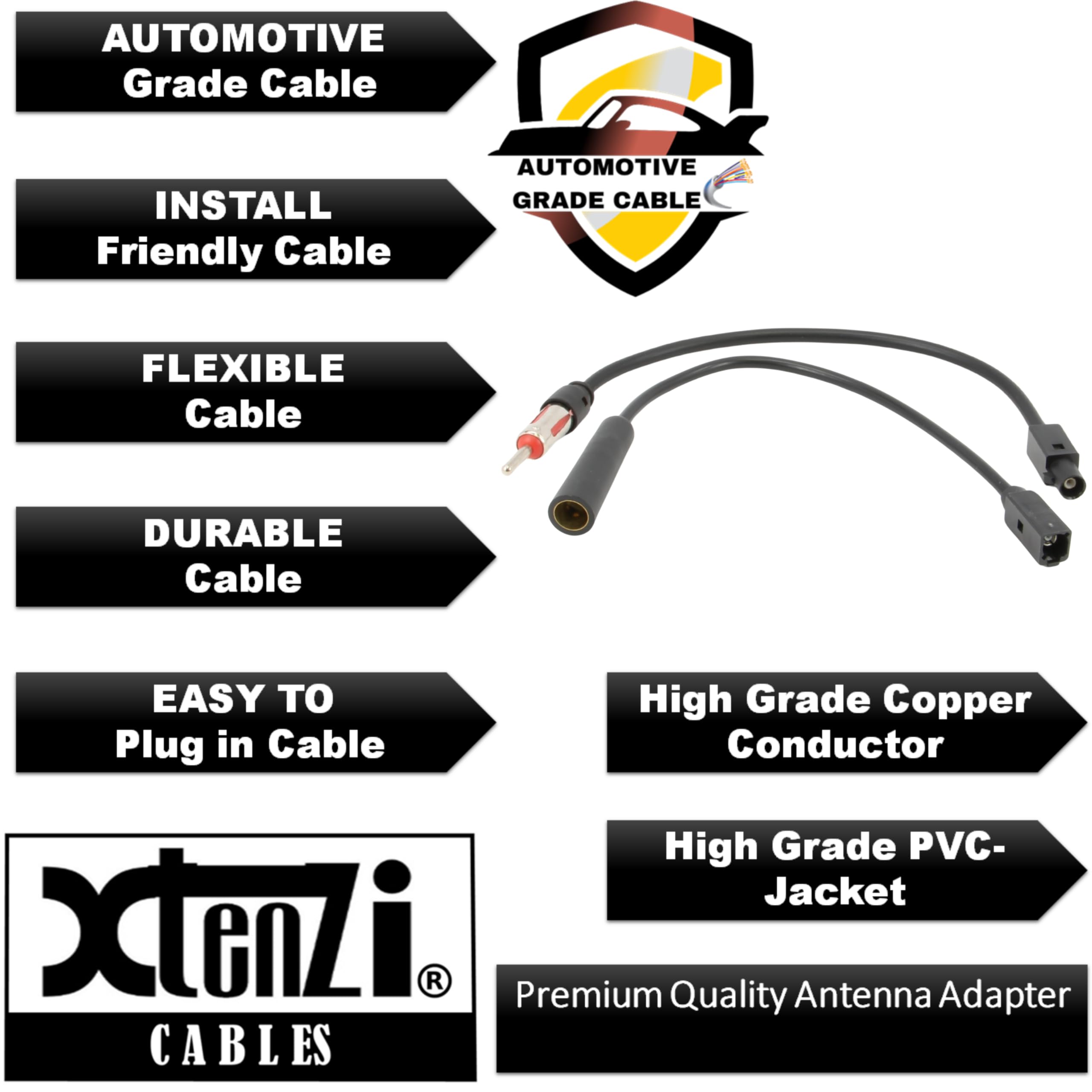 BMW Chevrolet Chrysler Mercedes Car Radio Antenna Adapter Kit XT2728 - Universal Fit for 2000 & Newer Vehicles - Perfect for Car Audio Upgrades & Aftermarket Stereo Installations