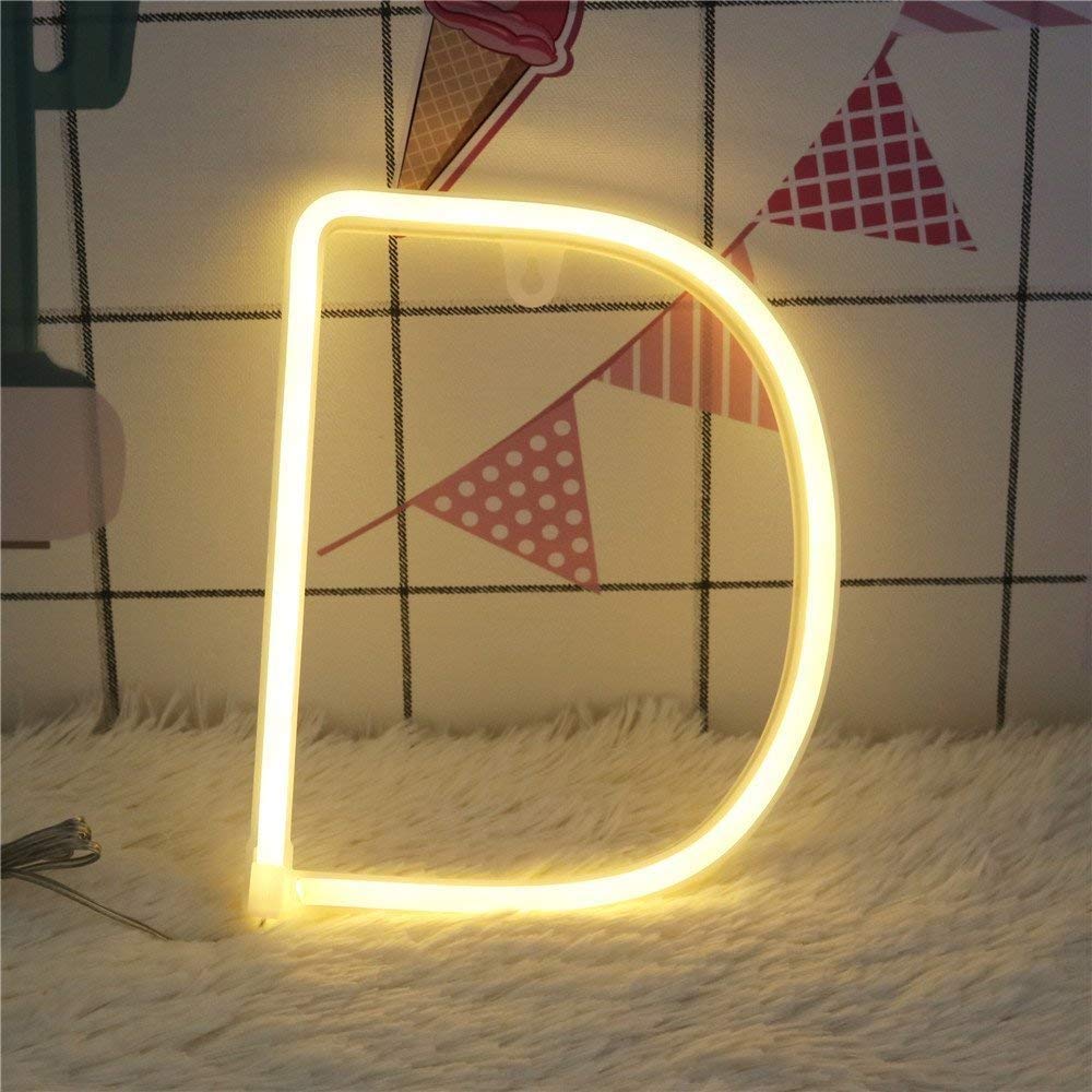 Custom LED Neon Sign - Warm White Alphabet Wall Art for Home, Wedding, Birthday & Christmas Decor | Perfect for Bar, Club & Party Lighting | Energy-Saving Dimmable Night Light