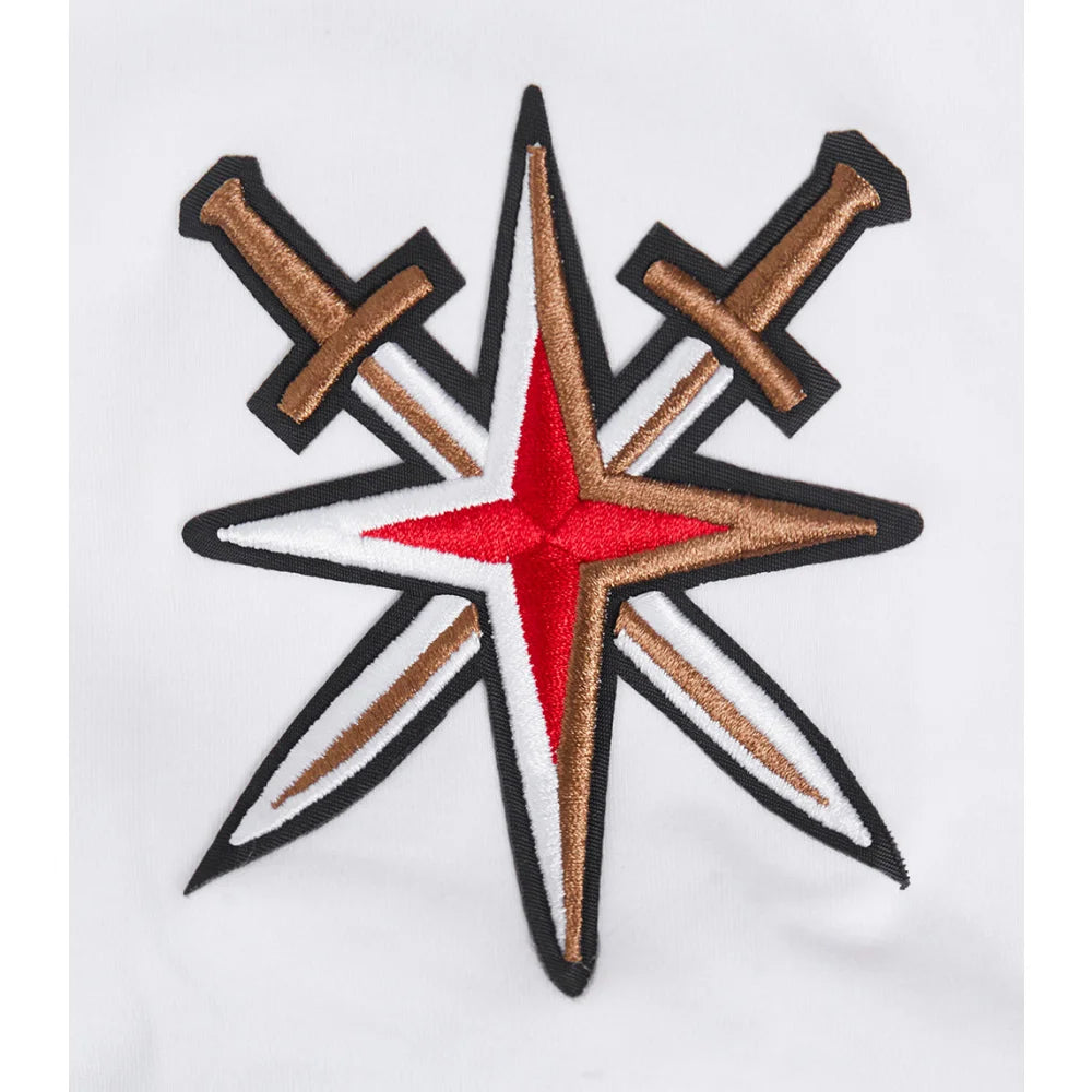 Men's Vegas Golden Knights Chenille Short Sleeve Hoodie - Pro Standard White - Perfect for Game Day, Casual Wear & Fan Apparel