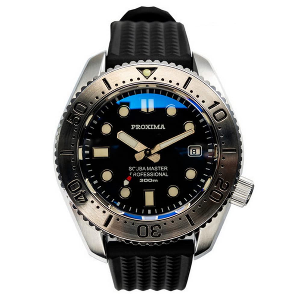Amoy Proxima Men's Automatic Diver Watch - 300M Water Resistant, Self-Winding Mechanical Movement, Military Sport Watch with C3 Luminous & Sapphire Crystal, NH35/PT5000 Movement - Perfect for Scuba Diving, Swimming, and Outdoor Adventures