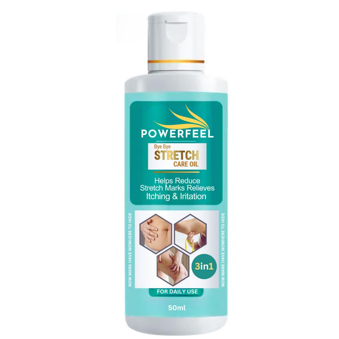 Organic Stretch Mark Oil for Pregnancy, Breasts & Legs - Natural Healing & Removal with Organic Ingredients - 50ml - Perfect for Moms & All Skin Types - Use Daily for Smooth, Hydrated Skin