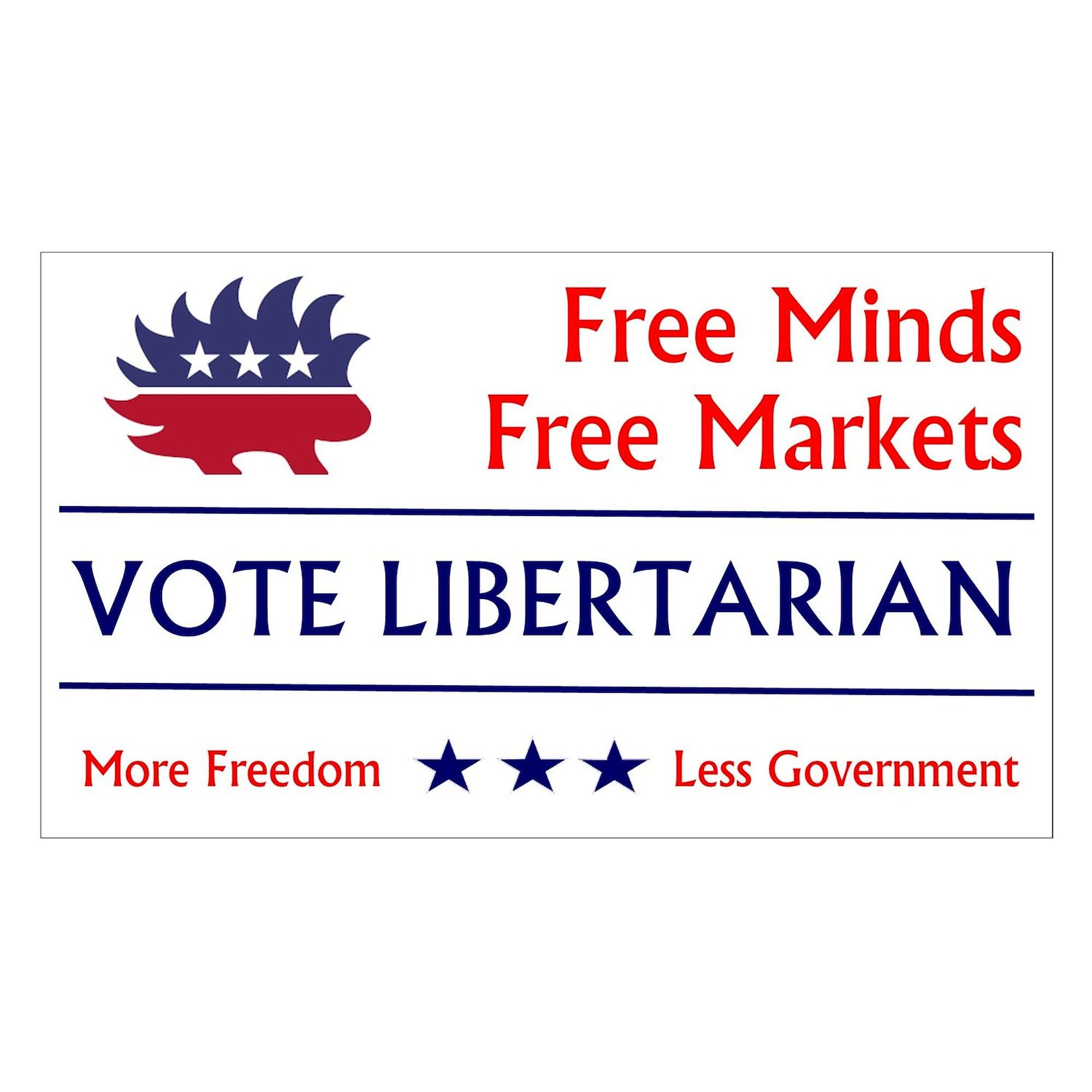 Vote Libertarian 2 Rectangle Bumper Sticker - Durable Car Decal for Political Support - Perfect for Cars, Laptops & Windows - Express Your Political Views