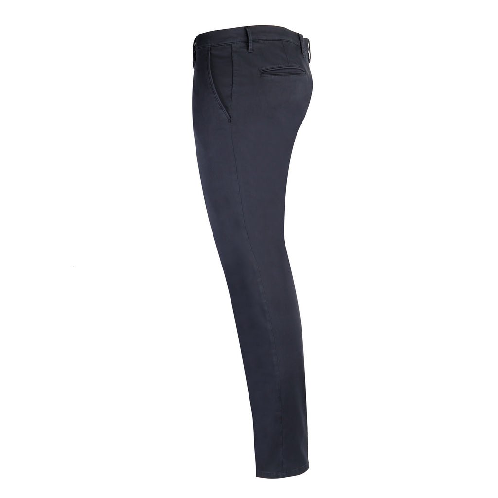 FRADI Stretch Chino Pants for Men - Comfortable Satin Cotton Blend, Blue Navy - Perfect for Business Casual, Office Wear & Everyday Outfits