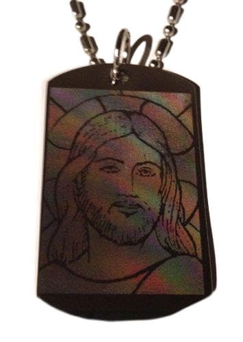Christian Religious Jewelry - Holy Jesus Christ Face Dog Tag Necklace, Military Style Luggage Tag & Keychain - Perfect for Faith-Based Gifts, Church Events & Everyday Wear