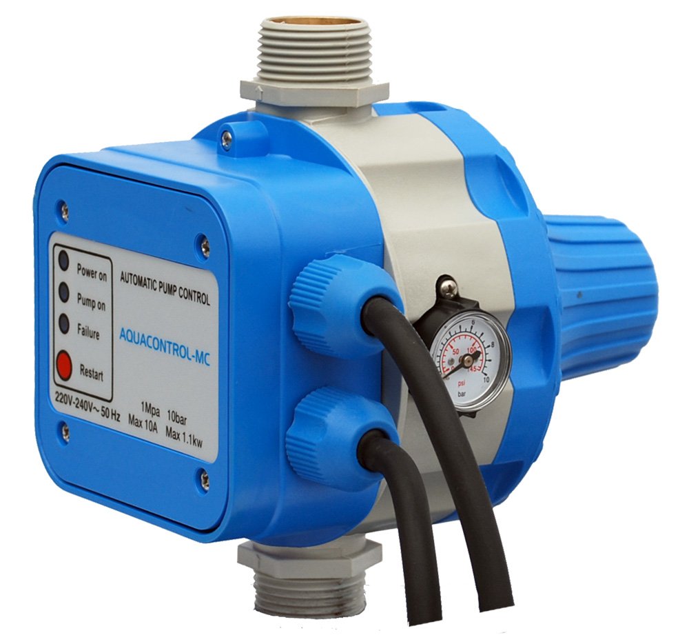 BCN Pumps - AquaControl-MC Plastic Water Pressure Regulator, Gray - Ideal for Home Plumbing, Irrigation Systems & Water Conservation