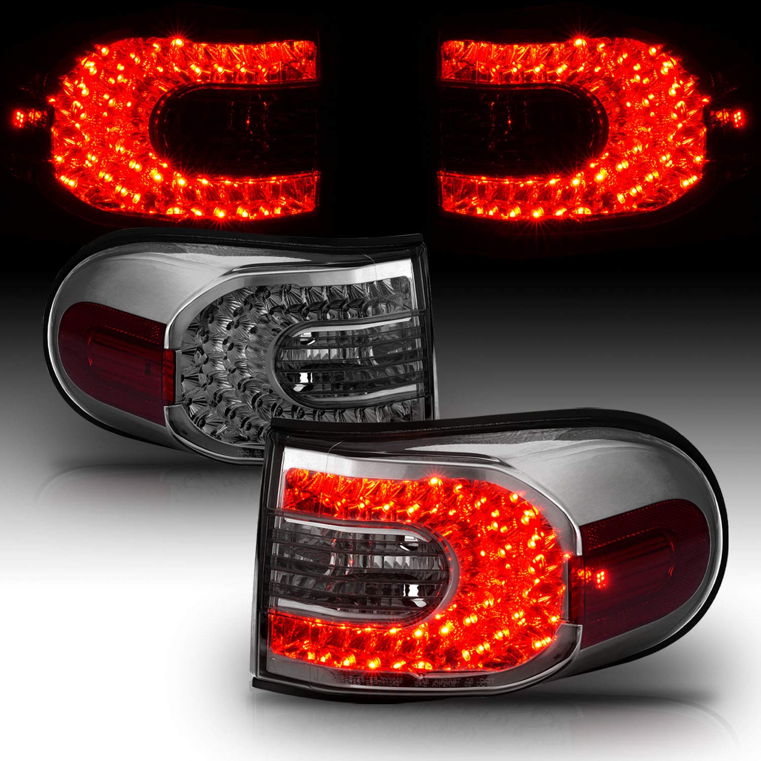 AmeriLite LED Tail Lights for Toyota FJ Cruiser - Smoke Lens, Left & Right Side - Enhanced Visibility & Style for Off-Road Adventures & Night Driving