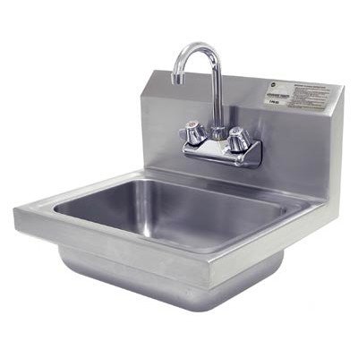 Advance Tabco Stainless Steel Economy Wall-Mount Hand Sink with Gooseneck Faucet - Compact Commercial Sink for Restaurants, Labs & Medical Facilities