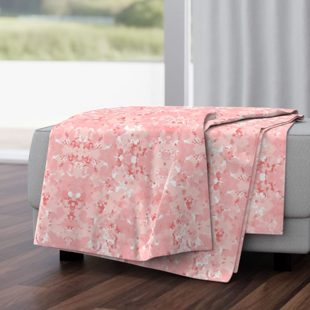 Luxe Velvet Throw Blanket 50x70 Inches - Abstract Blush Winter Painting Design for Girls Nursery Decor | Soft Cozy Blanket for Bed, Sofa & Gift Giving