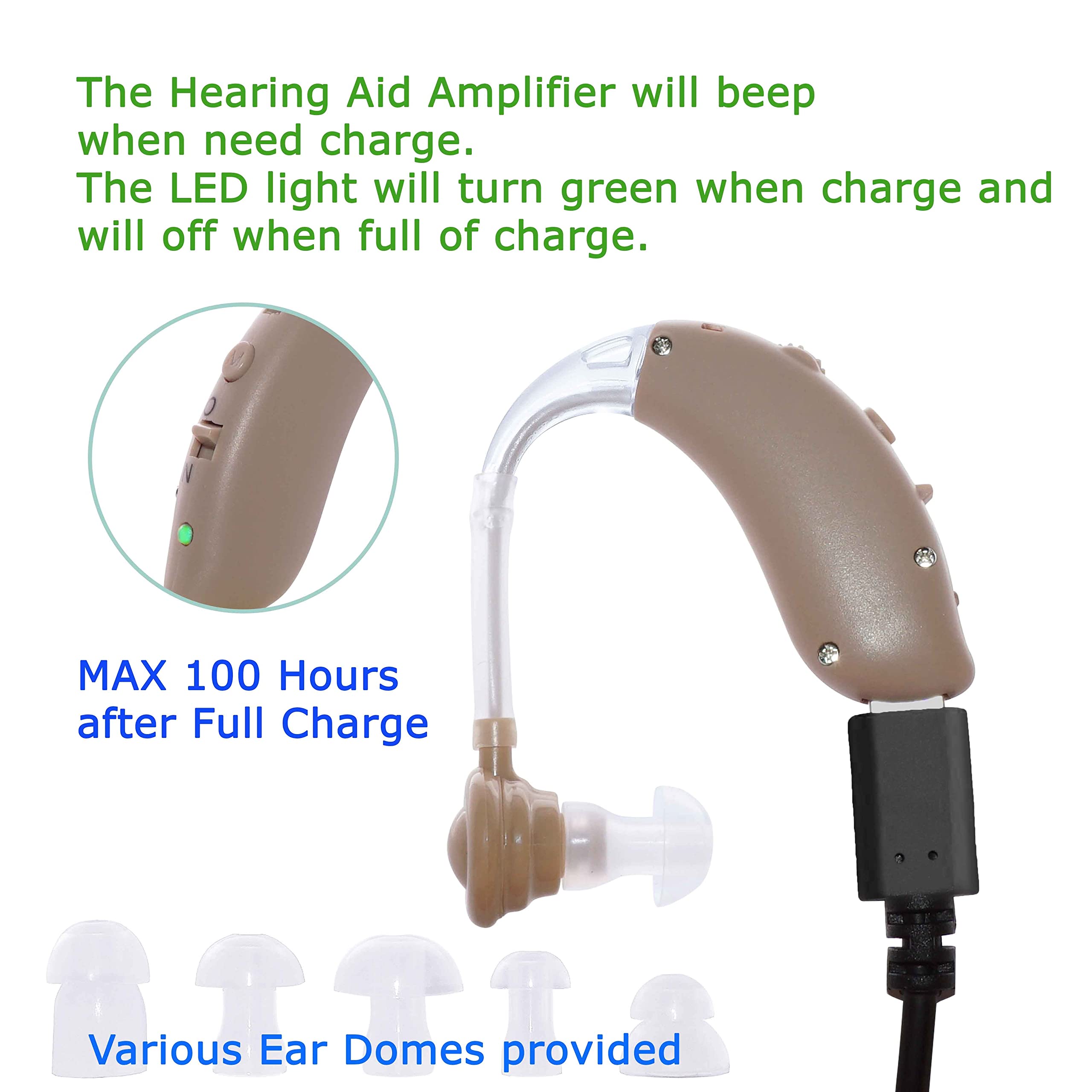 Rechargeable Digital Hearing Aid Amplifier with 4 Noise Reduction Modes - Personal Sound PSAP Device for Hearing Loss - Ideal for TV Watching, Conversations & Outdoor Activities