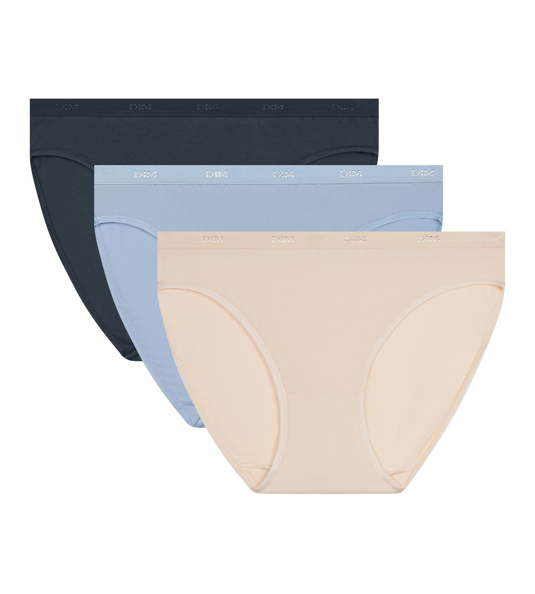 3 Pack Women's Cotton Stretch Underwear - Blue, Beige & Gray with Pockets | Soft & Breathable for Everyday Comfort | Perfect for Travel, Yoga & Lounge Wear