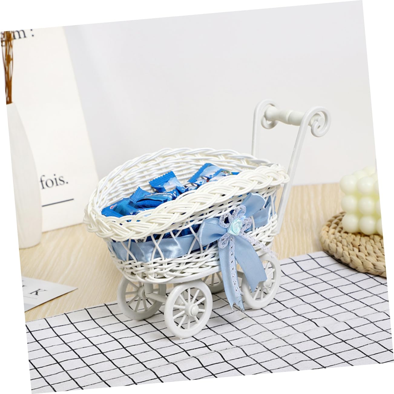CIMAXIC 2-Pack Handwoven Storage Baskets - Elegant Woven Fruit Bowl, Chocolate Holder & Baby Shower Decor - Lightweight Organizer for Keys, Snacks & Home Decor (Perfect for Kitchen, Dining Table & Gift Giving)
