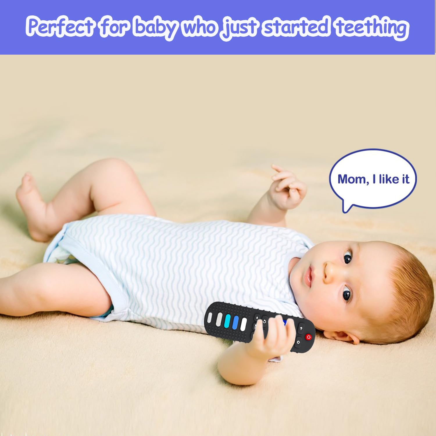 **Organic Baby Teething Toys - BPA Free, Food Grade Silicone Teether for Infants 3-18 Months | TV Remote Shaped Chew Toy for Soothing Sore Gums | Freezer Safe, Perfect for Home, Travel & Daycare (Pink RC)**