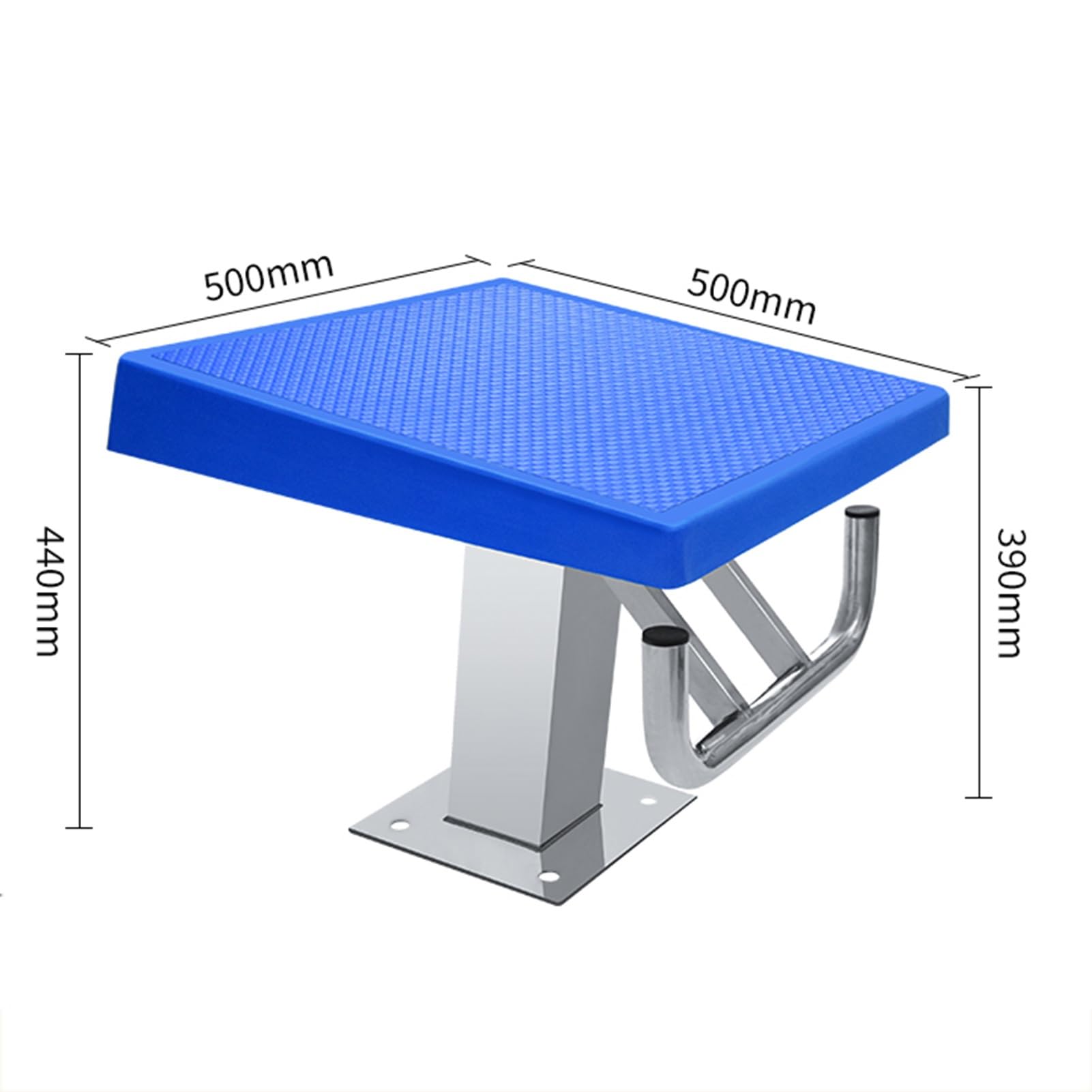 Non-Slip Stainless Steel Pool Diving Platform - Heavy Duty Adjustable Angle Swimming Pool Diving Board (50X50X39CM, Blue) - Perfect for Backyard Pools, Swim Training & Water Sports Activities