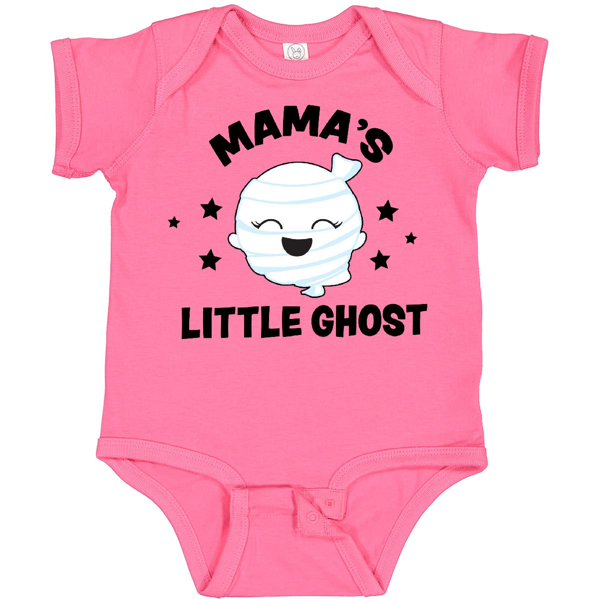 Inktastic Cute Mama's Little Ghost with Stars Baby Bodysuit - Soft Cotton Infant Onesie for Halloween, Birthday & Family Photos | Newborn & Toddler Unisex Outfit