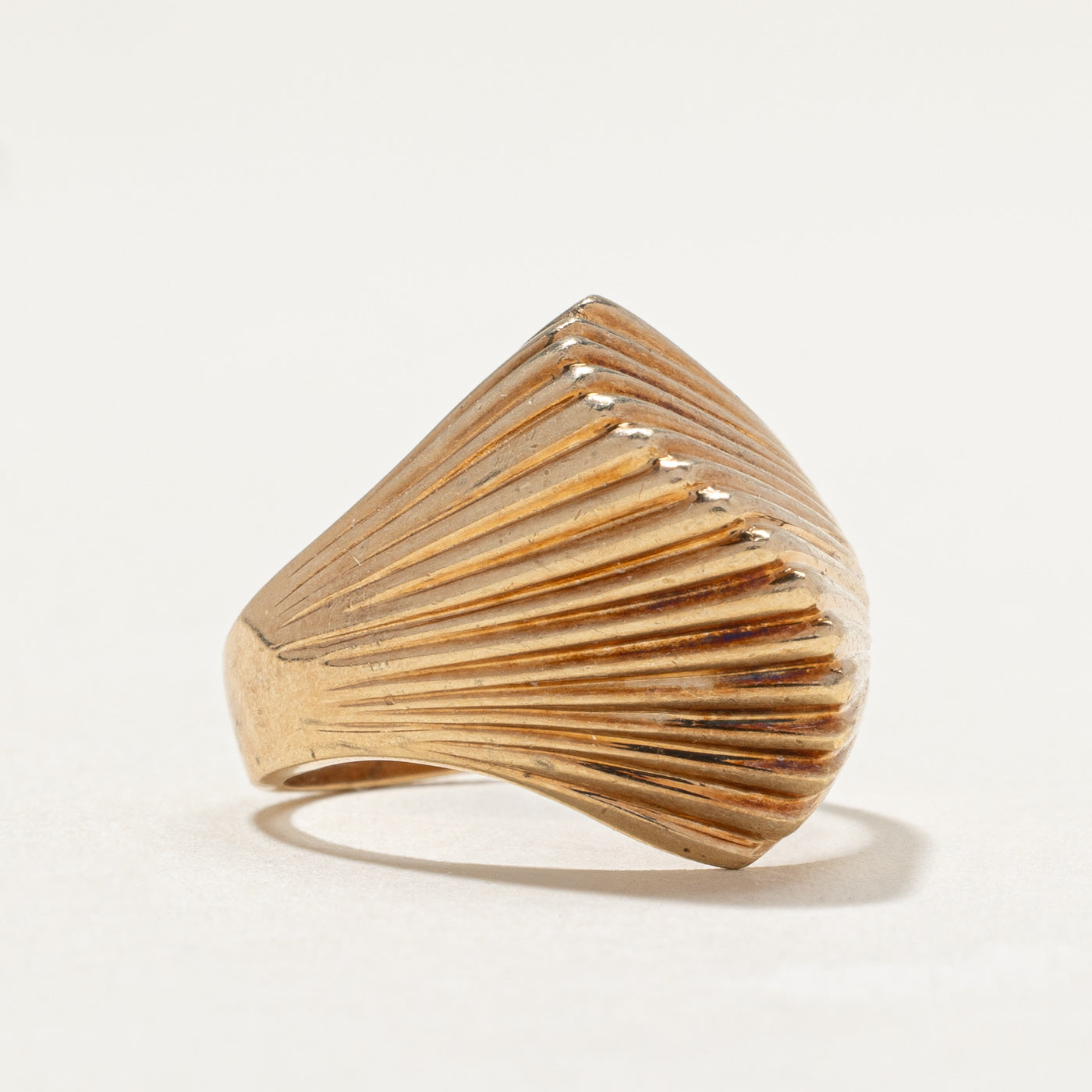 10K Yellow Gold Grooved Dome Ring - Size 6 | Elegant Wedding Band, Anniversary Gift for Her, Everyday Fashion Jewelry