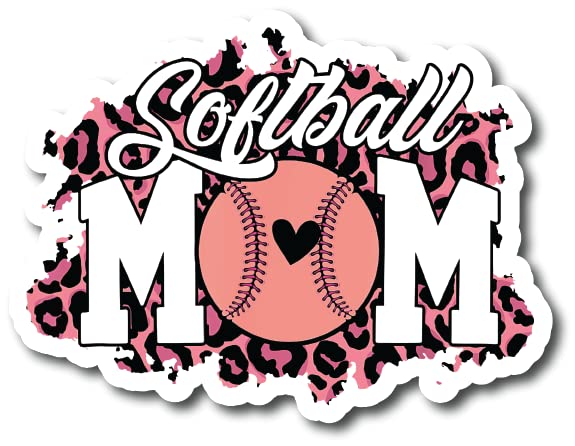 Softball Mom Gift - 5 Inch USA Made Refrigerator Magnet for Cars, Tool Box & Sports Fans - Perfect for Baseball Moms, Single Parents & Team Spirit (MAGS10757)