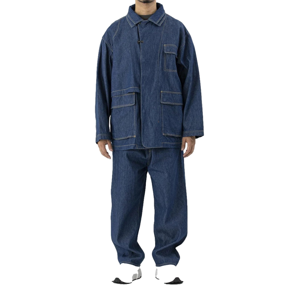 MEANSWHILE Denim Wrap Pants for Women - Indigo Blue High Waisted Casual Trousers - Perfect for Yoga, Lounge & Streetwear Fashion