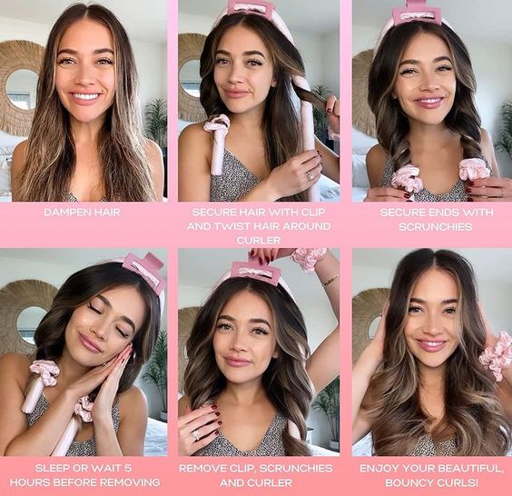 Heatless Hair Curler Set for Long & Short Hair - No Heat Curling Rods for Overnight Waves & Natural Curls - Perfect for Home, Travel & Special Occasions