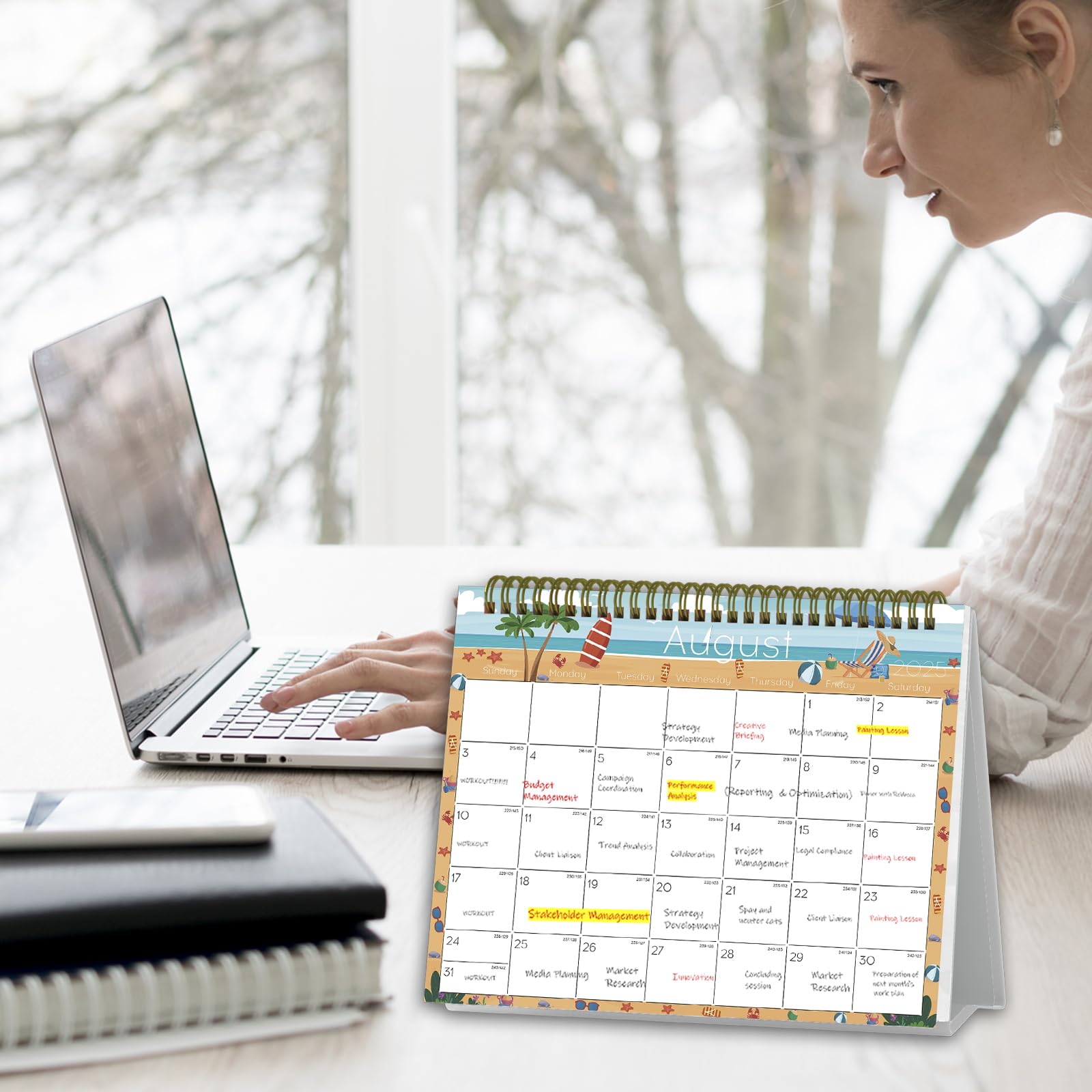 2025-2026 Small Standing Desk Calendar with To-Do List | 8