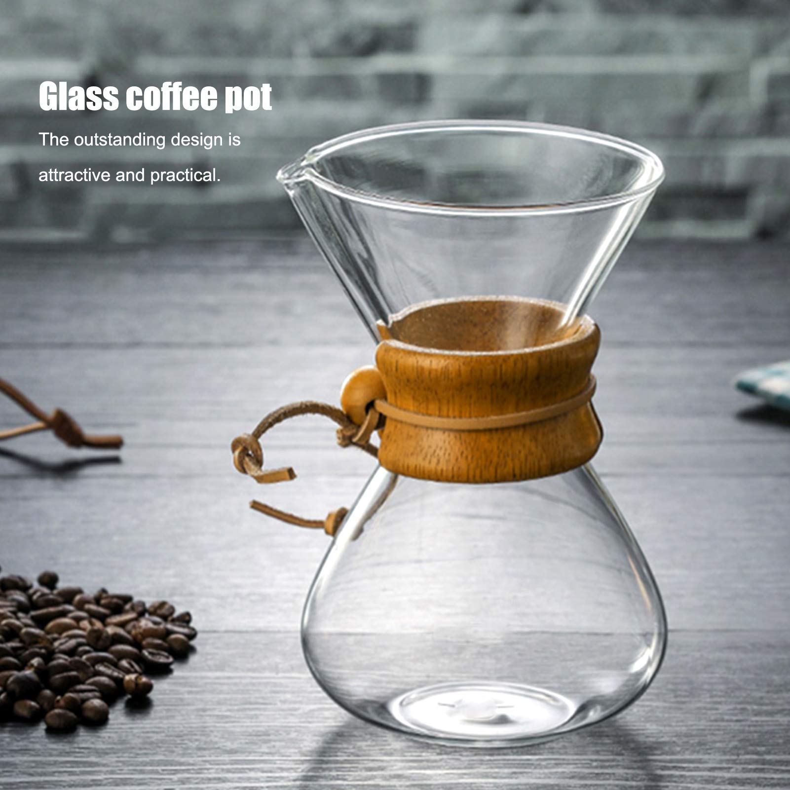 Atyhao 400ml Glass Coffee Maker - High-Temperature Drip Brewing Pot with Stainless Steel Filter for Home & Office Use | Perfect for Pour Over Coffee, French Press Alternative, and Daily Brewing