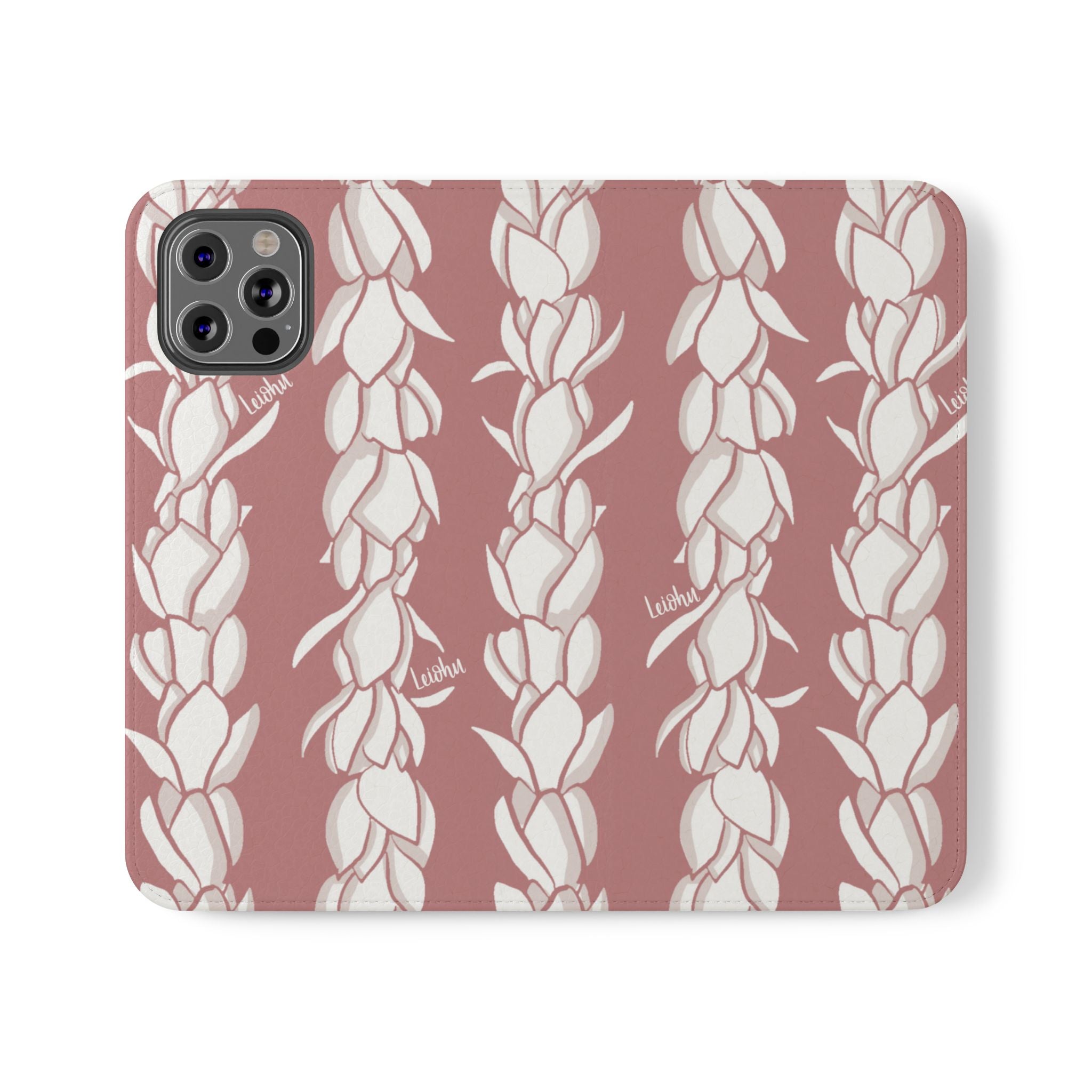 Pikake Lei Folio Case - Premium Hawaiian Flower Design Phone Cover for iPhone & Samsung | Perfect for Travel, Luau Parties & Hawaiian Themed Events