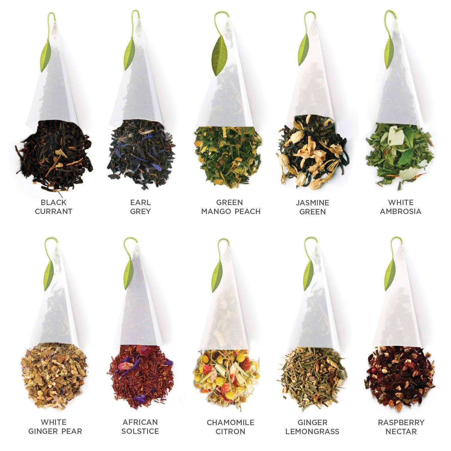Premium Tea Forte Tea Tasting Assortment Gift Set - 10 Individually Wrapped Pyramid Infuser Bags, Handcrafted Tea Sampler with Petite Presentation Box | Perfect for Gifting, Tea Parties & Relaxation Moments