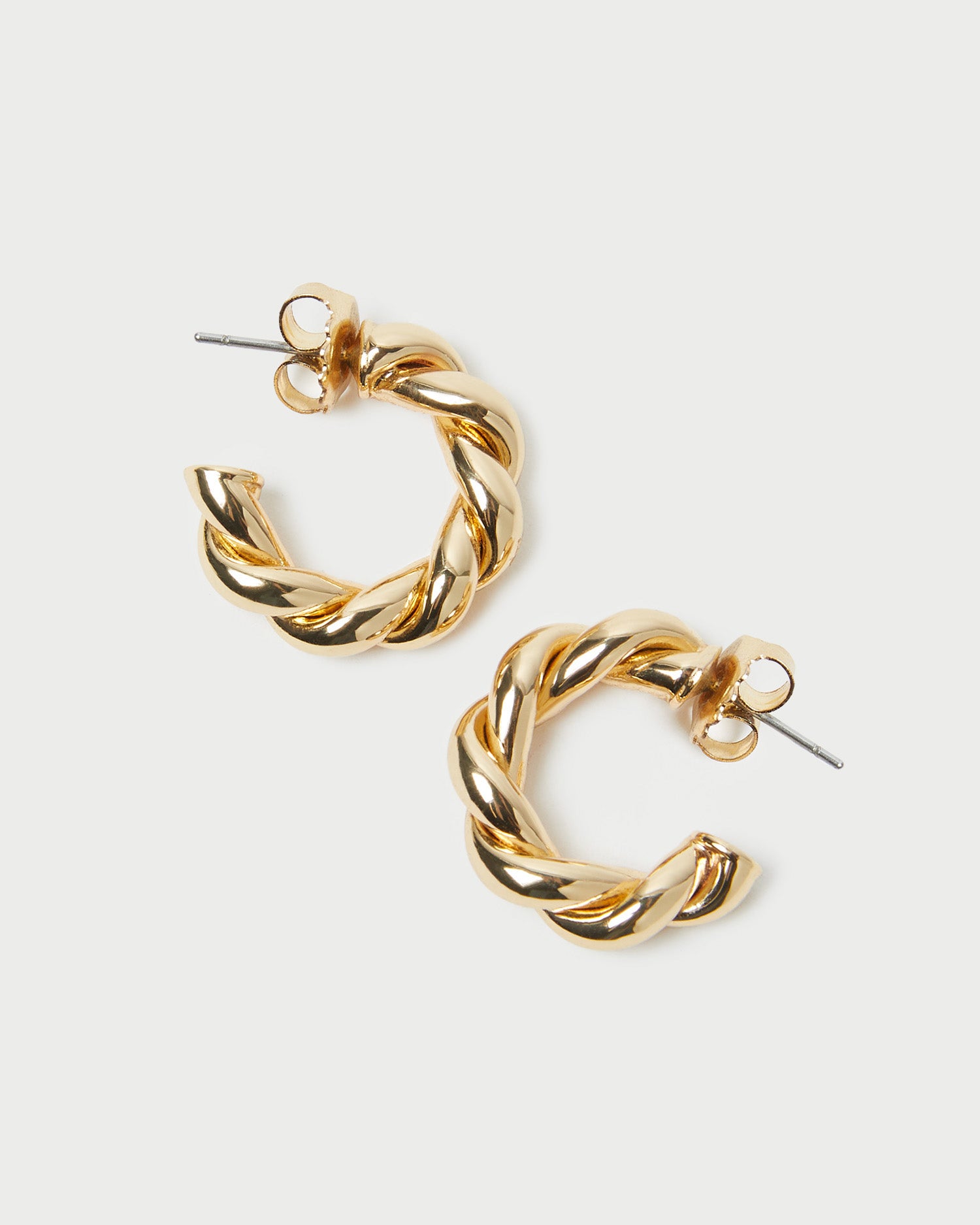 Atlas Gold Twisted Hoop Earrings for Women - 14K Gold Plated Fashion Jewelry - Elegant Dangle Earrings for Party, Wedding & Everyday Wear