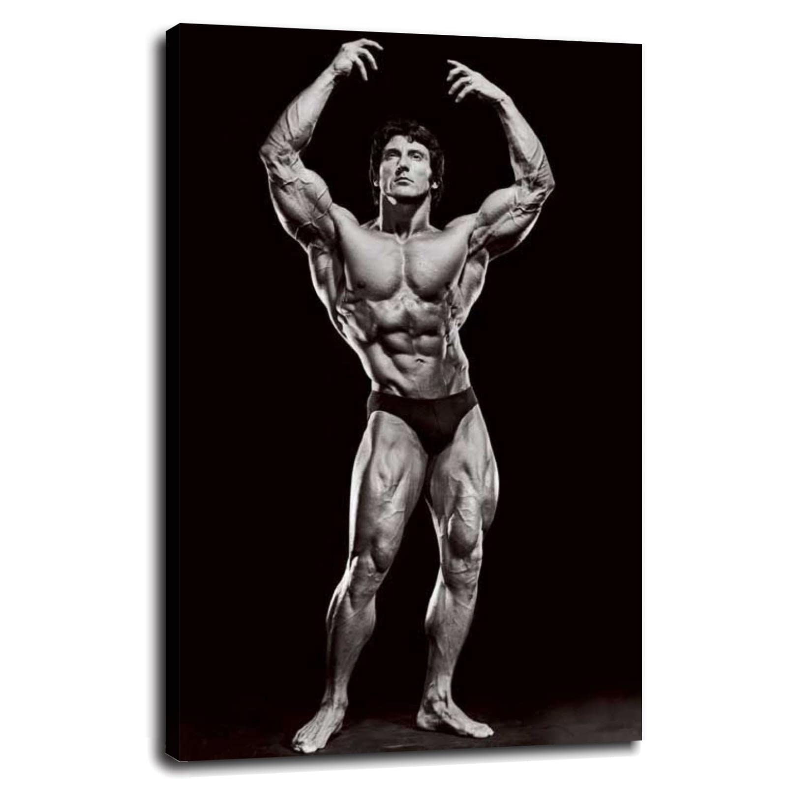 Frank Zane Bodybuilding Canvas Print - Vintage Classic Gym Motivational Poster 36x24 Inch Framed Wall Art for Home, Office & Bedroom Decor | Perfect for Fitness Enthusiasts & Gym Inspiration