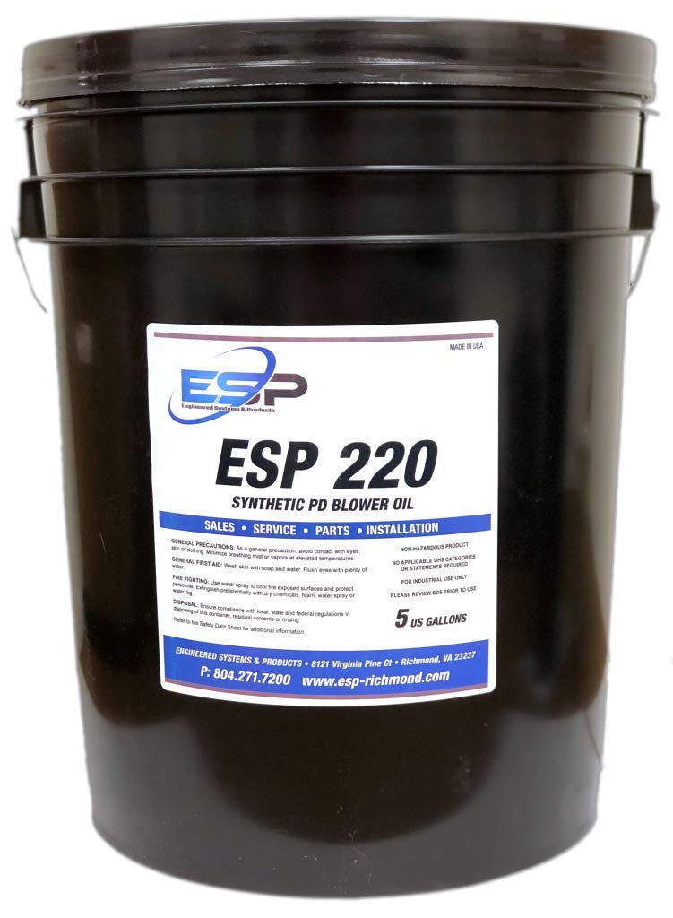 **Roots and All Major Brand PD Blower Oil Replacement - ISO 220, 5 Gallon Pail - High-Performance Lubricant for Industrial Blowers & Vacuum Systems**    *(Use Cases: Ideal for industrial vacuum pumps, rotary lobe blowers, and high-pressure air systems requiring reliable lubrication.)*