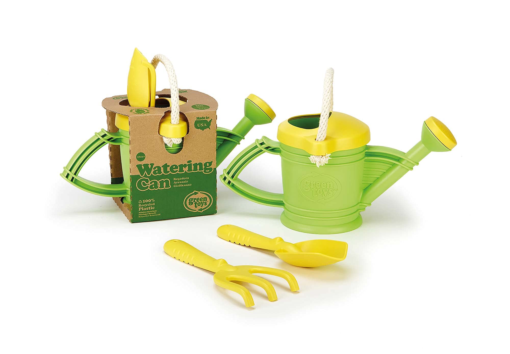 **Green Toys Watering Can - Eco-Friendly Kids Gardening Toy for Outdoor Play, Watering Plants, Sandbox Fun & Pretend Play**