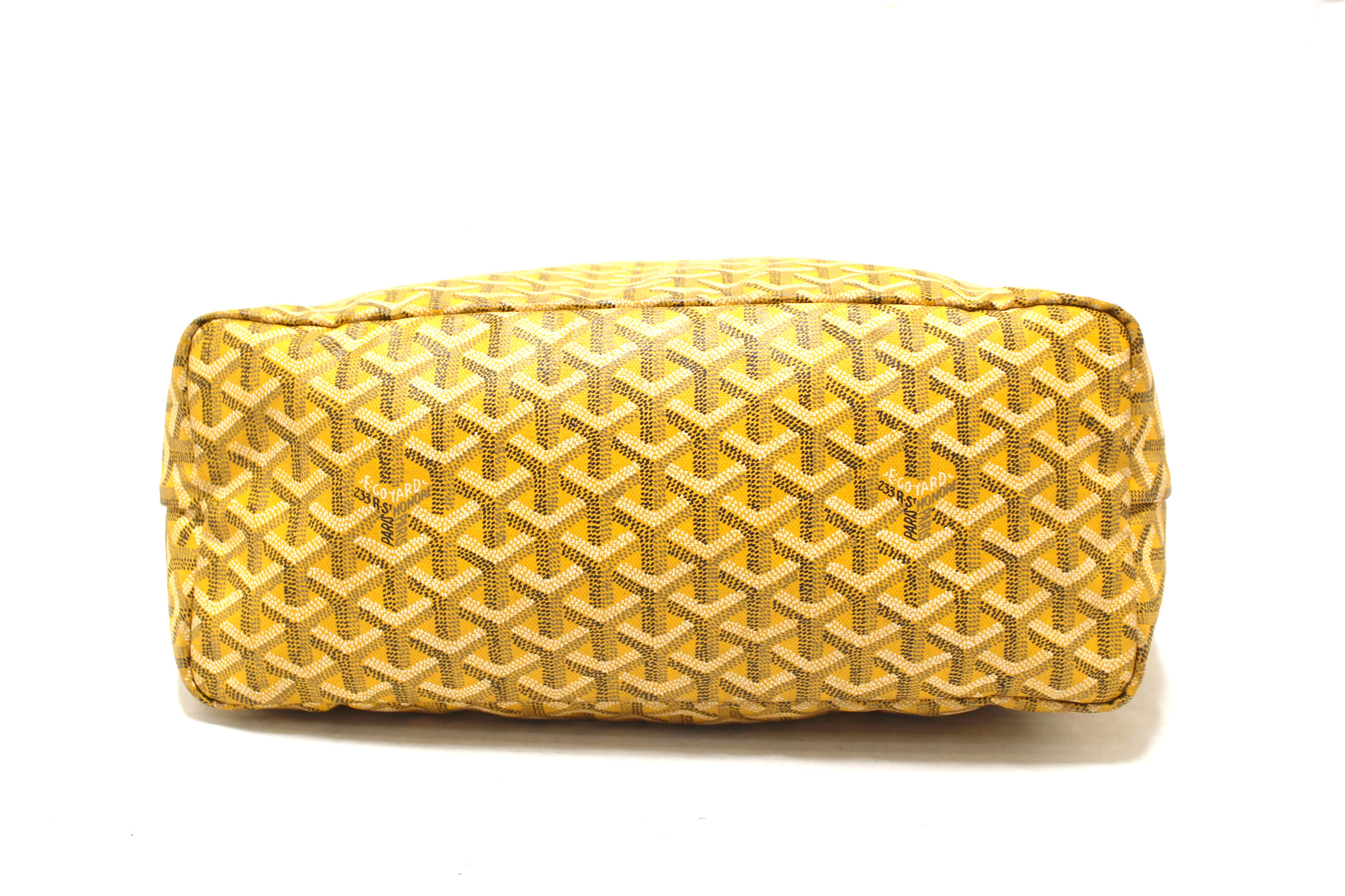 Authentic Goyard Yellow Chevron Print Coated Canvas St. Louis PM Tote Bag - Luxury Designer Handbag for Women, Perfect for Work, Travel & Everyday Use