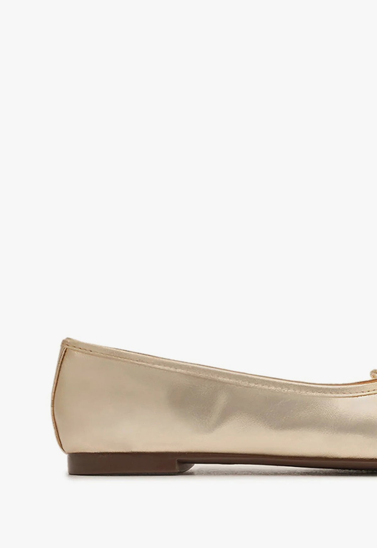 Arissa Women's Gold Leather Ballet Flats - Comfortable & Stylish Slip-On Shoes for Work, Casual Wear & Travel