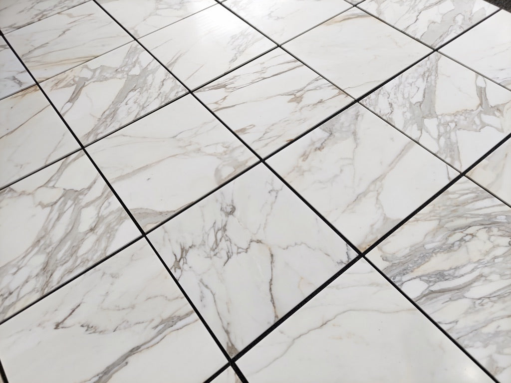 Premium Calacatta Gold Marble Tile 24x24 Inches - Polished Porcelain Floor & Wall Tile for Kitchen, Bathroom, and Luxury Home Decor