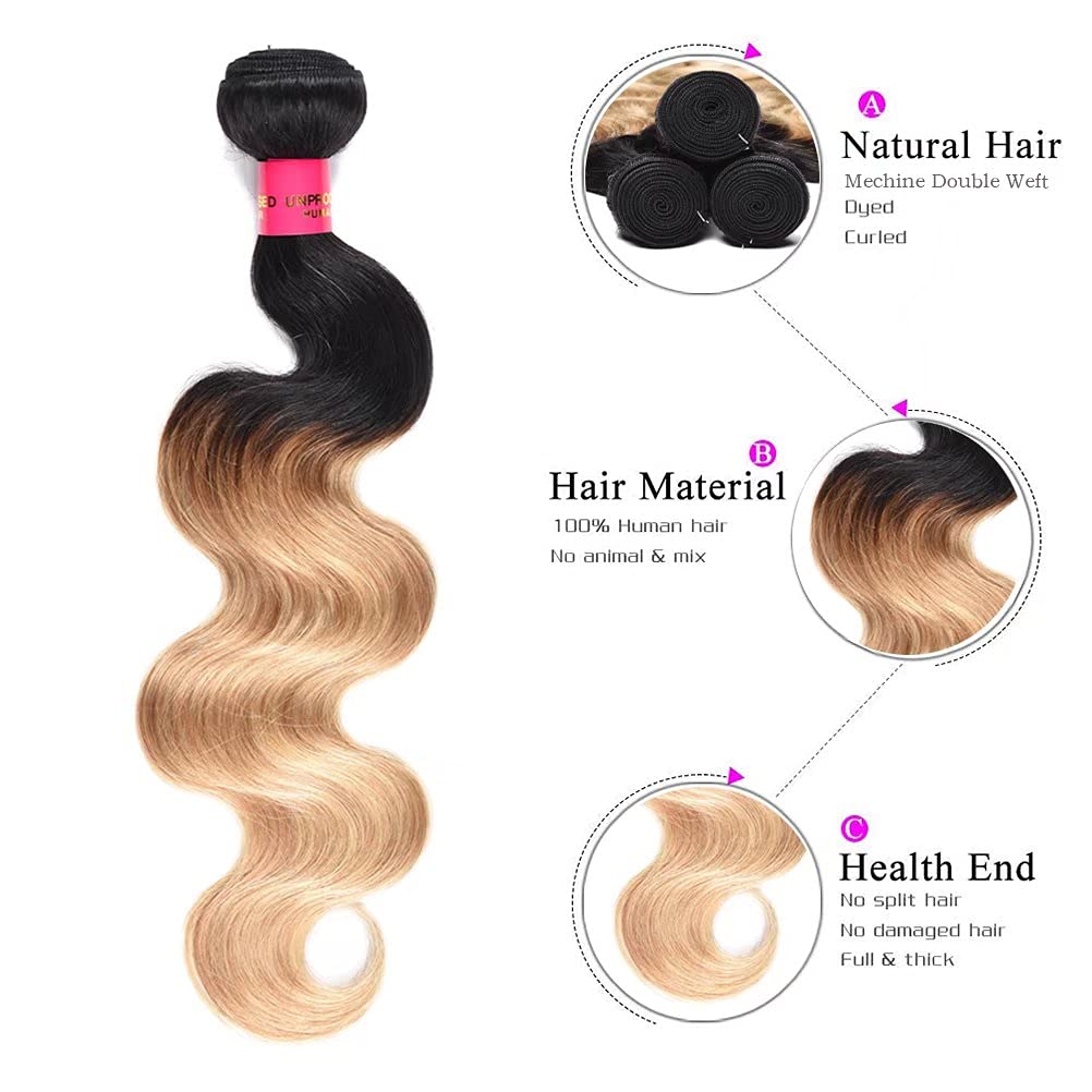 Brazilian Virgin Human Hair Bundles - Body Wave Weft Extensions 18