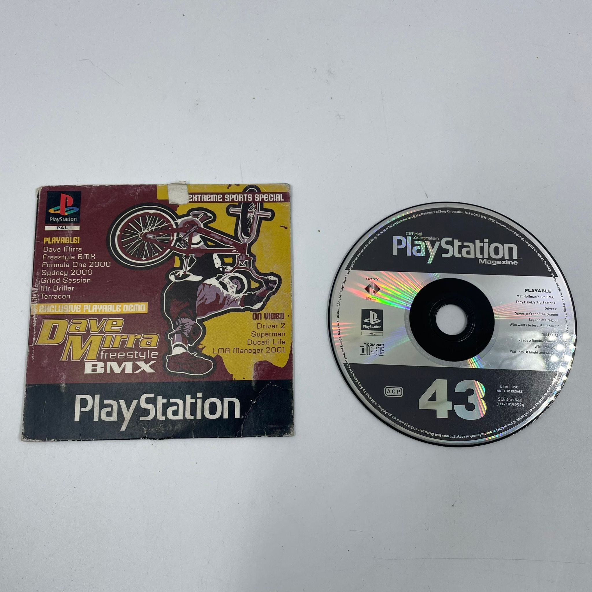 Dave Mirra Freestyle BMX PS1 Playstation 1 Demo PAL Version - Classic BMX Racing Video Game for Retro Gaming Enthusiasts - Perfect for Nostalgic Gaming Sessions and Collectors