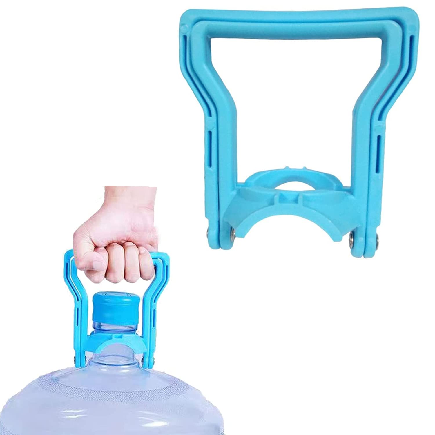 Premium Ergonomic 5 Gallon Water Bottle Handle - Heavy Duty Water Jug Carrier with Comfort Grip for 5 Gal Bottles, Universal Fit for Water Cooler Jugs - Ideal for Office, Home, Gym & Outdoor Use (Blue)
