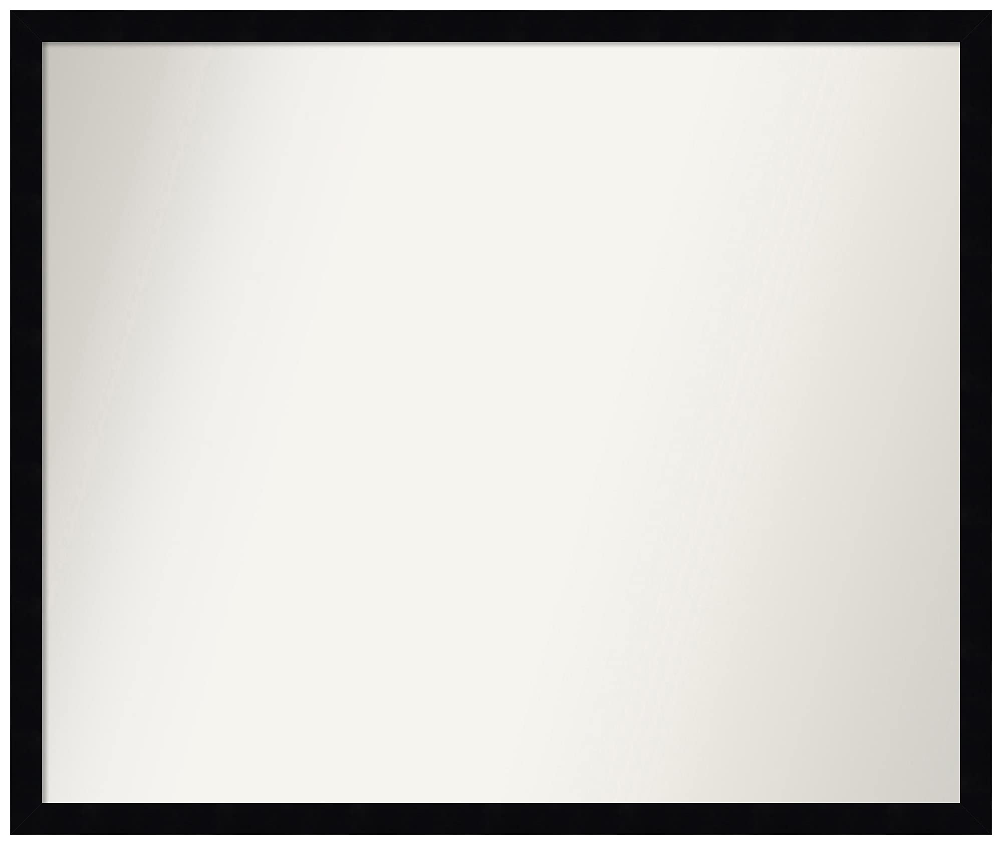 Amanti Art Non-Beveled Custom Wall Mirror 21x25 Inches - Svelte Noir Black Frame - Bathroom, Living Room, Bedroom Decor - Various Custom Sizes Available - Modern Home Wall Mirror for Vanity & Entryway